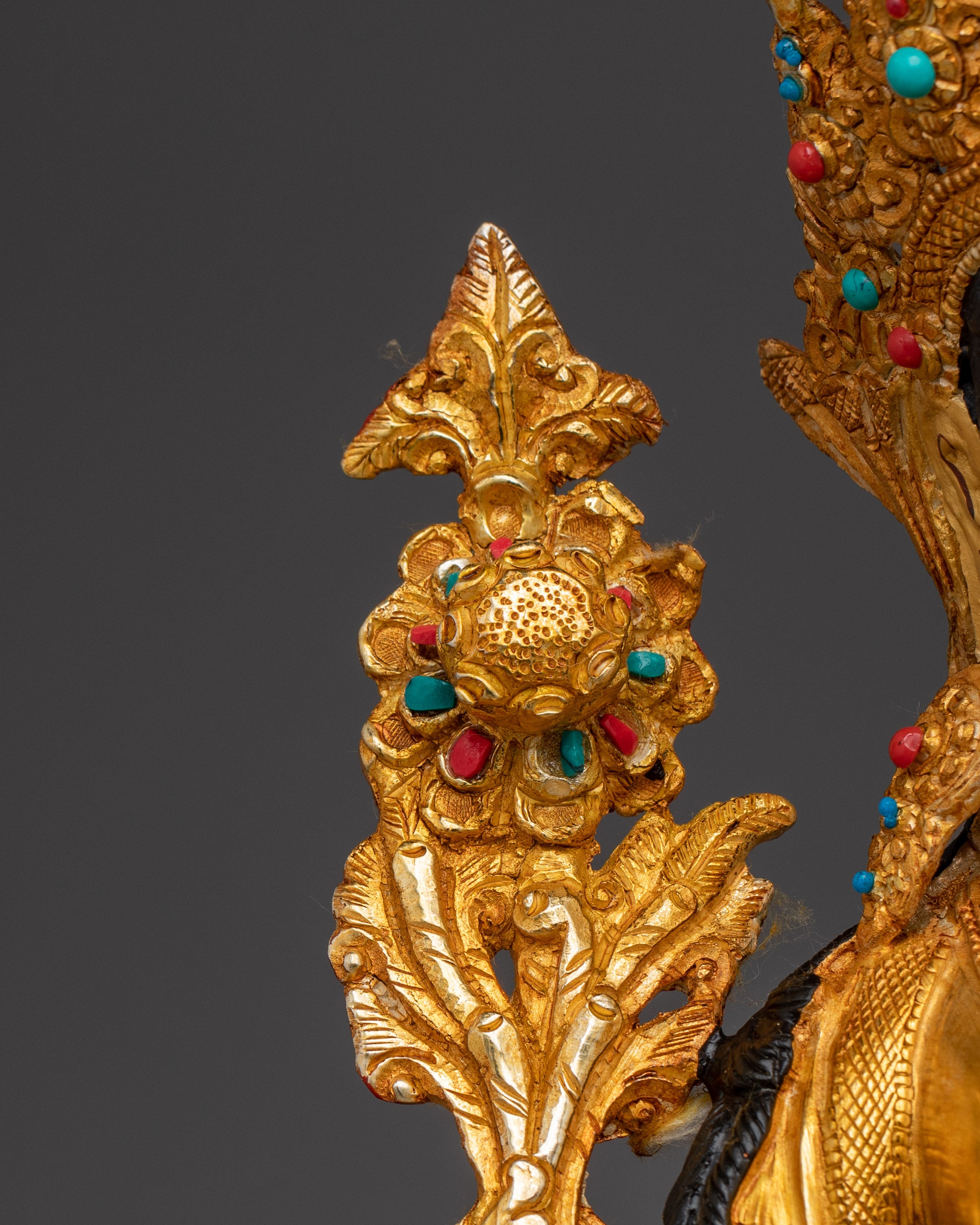 Serene Golden White Tara Copper Figurine | Sita Tara Himalayan Artwork