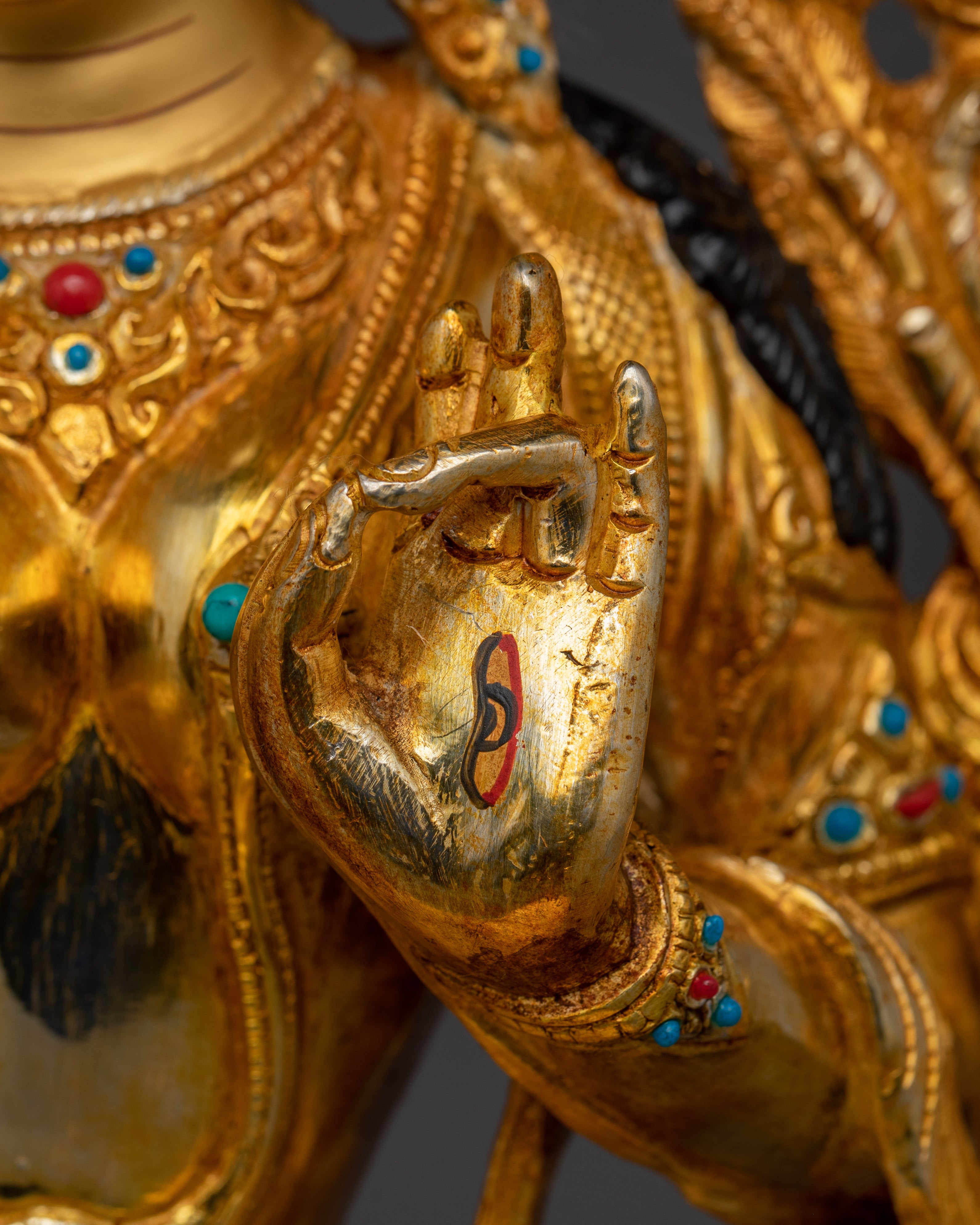 Serene Golden White Tara Copper Figurine | Sita Tara Himalayan Artwork