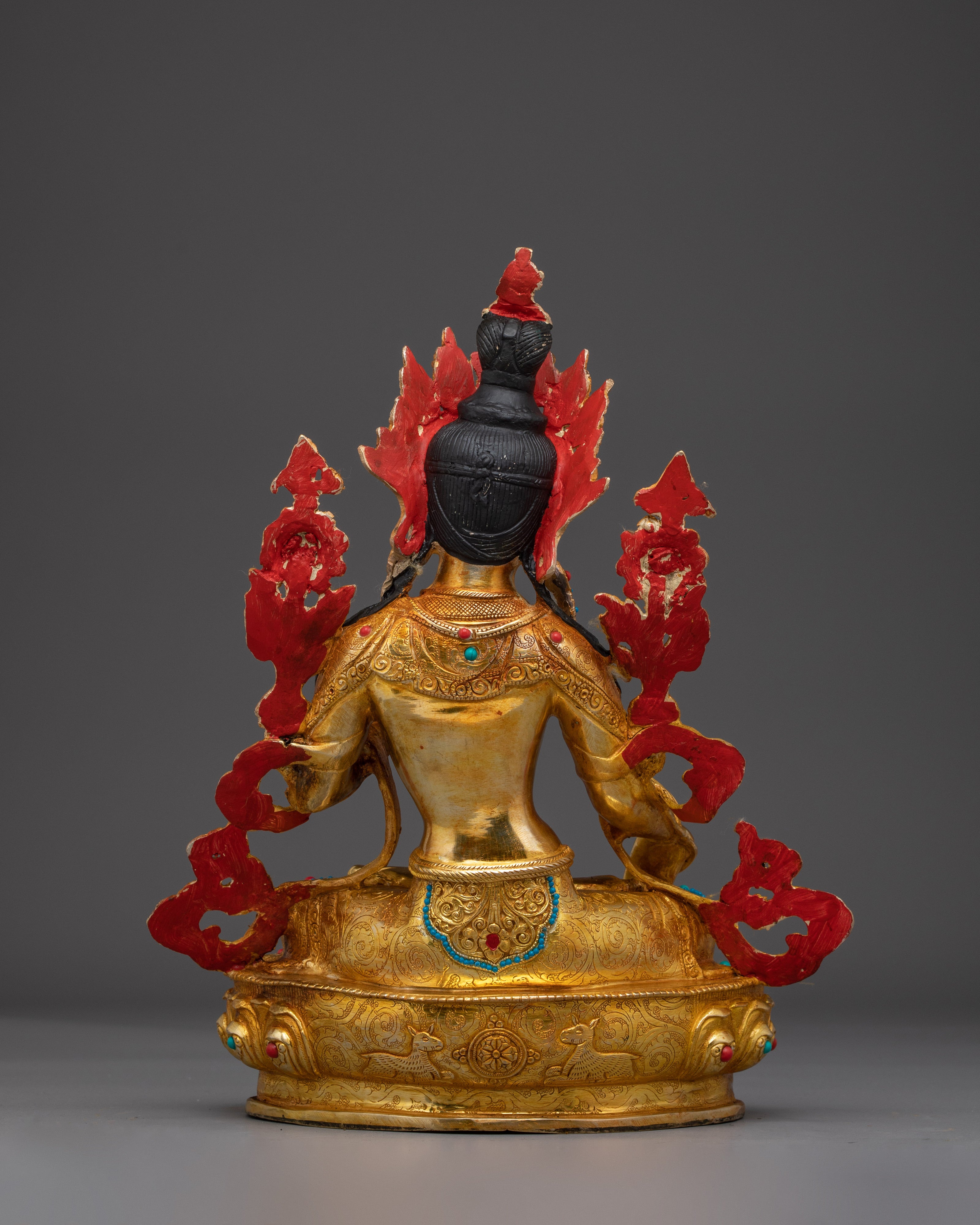 Serene Golden White Tara Copper Figurine | Sita Tara Himalayan Artwork