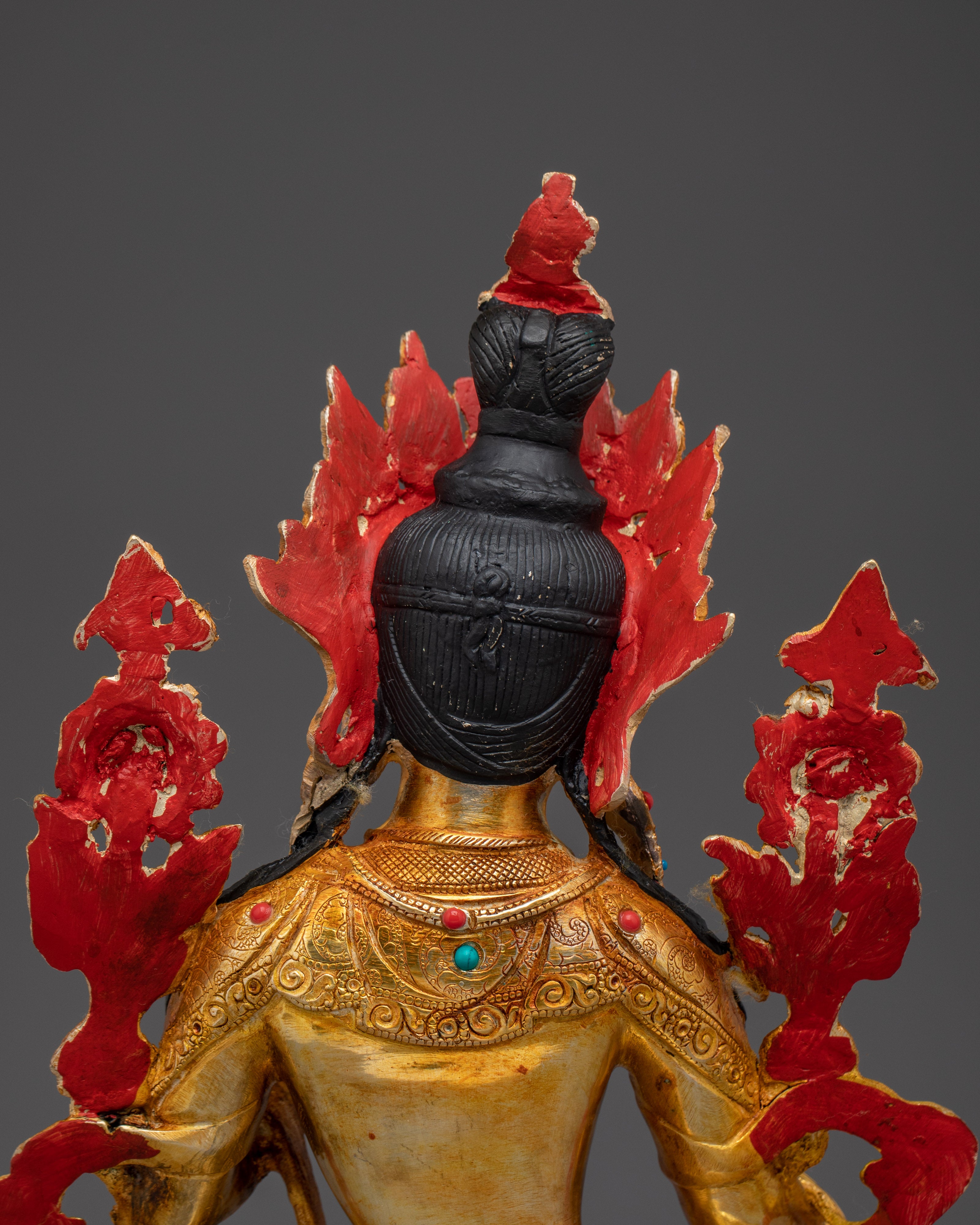 Serene Golden White Tara Copper Figurine | Sita Tara Himalayan Artwork