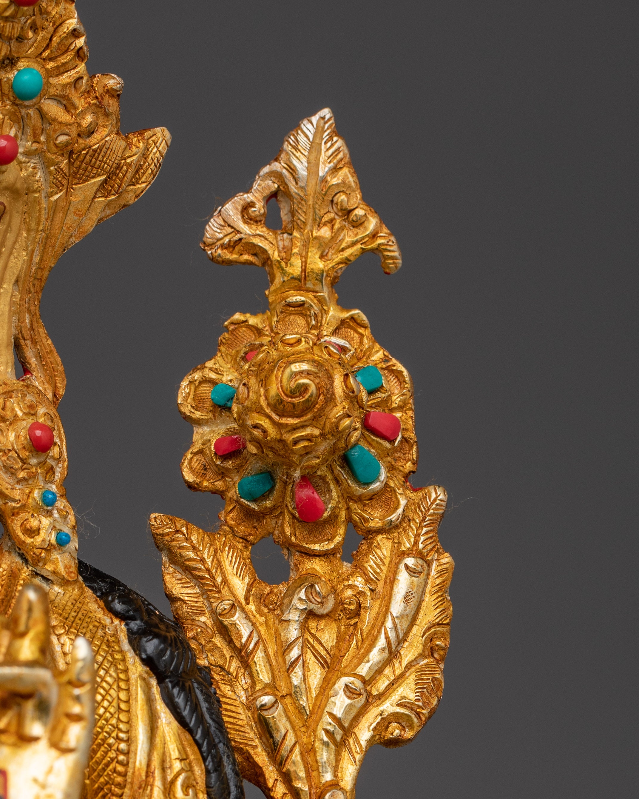 Serene Golden White Tara Copper Figurine | Sita Tara Himalayan Artwork