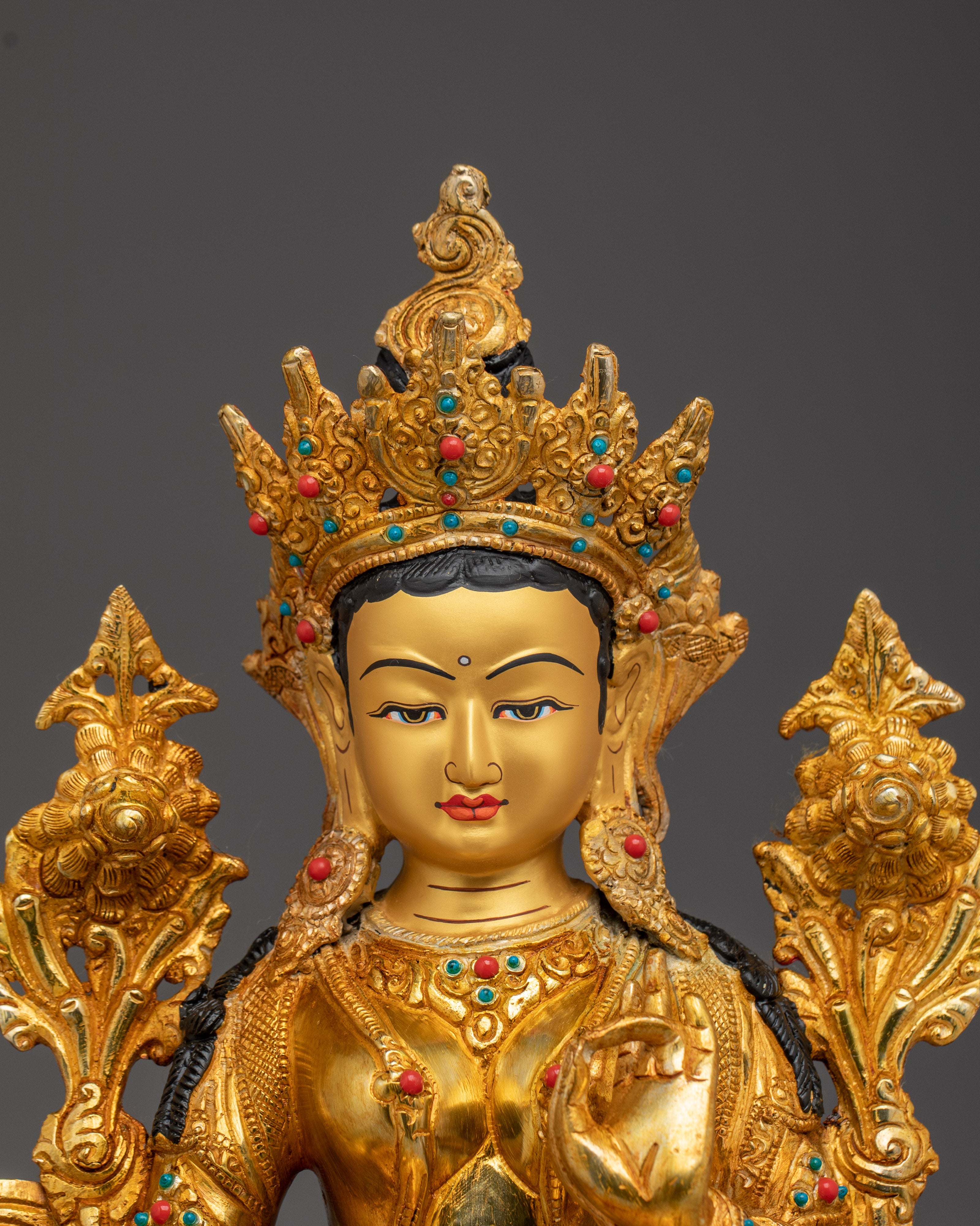 Shyama Tara Bodhisattva Handmade Art | Himalayan Green Tara Statue