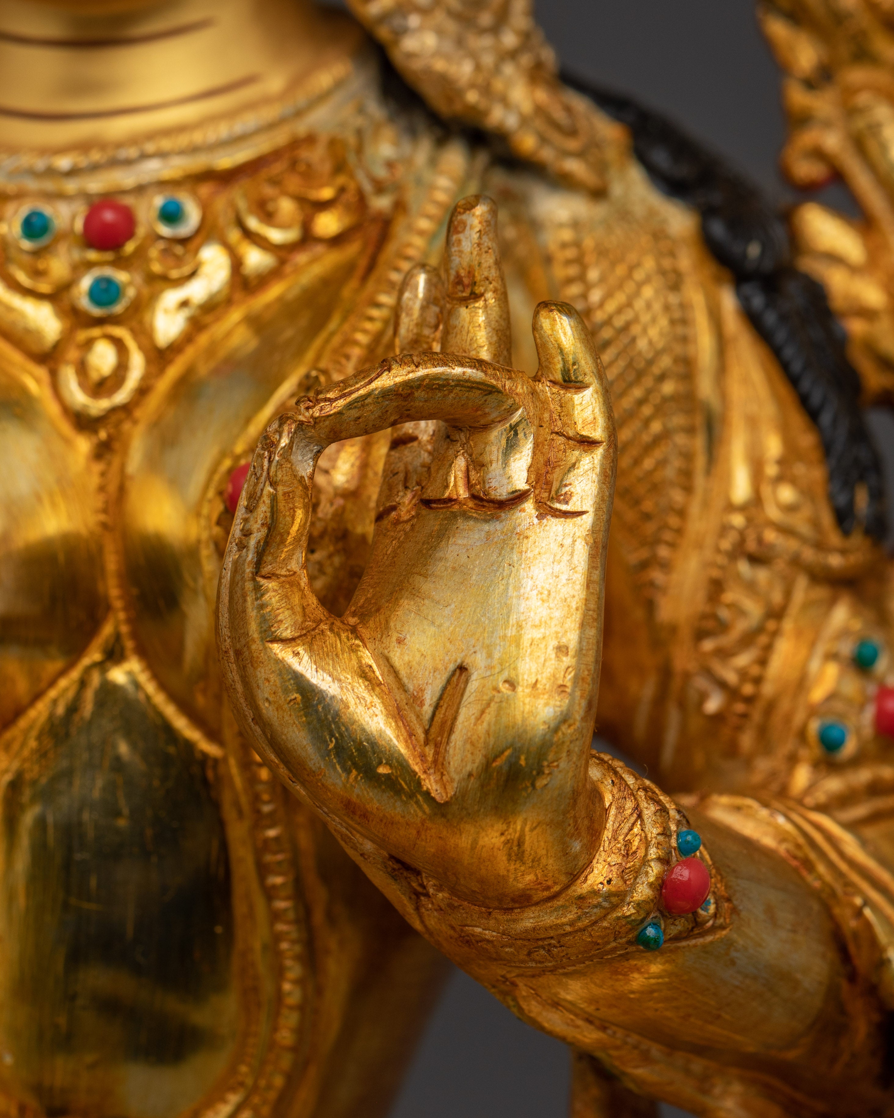 Shyama Tara Bodhisattva Handmade Art | Himalayan Green Tara Statue