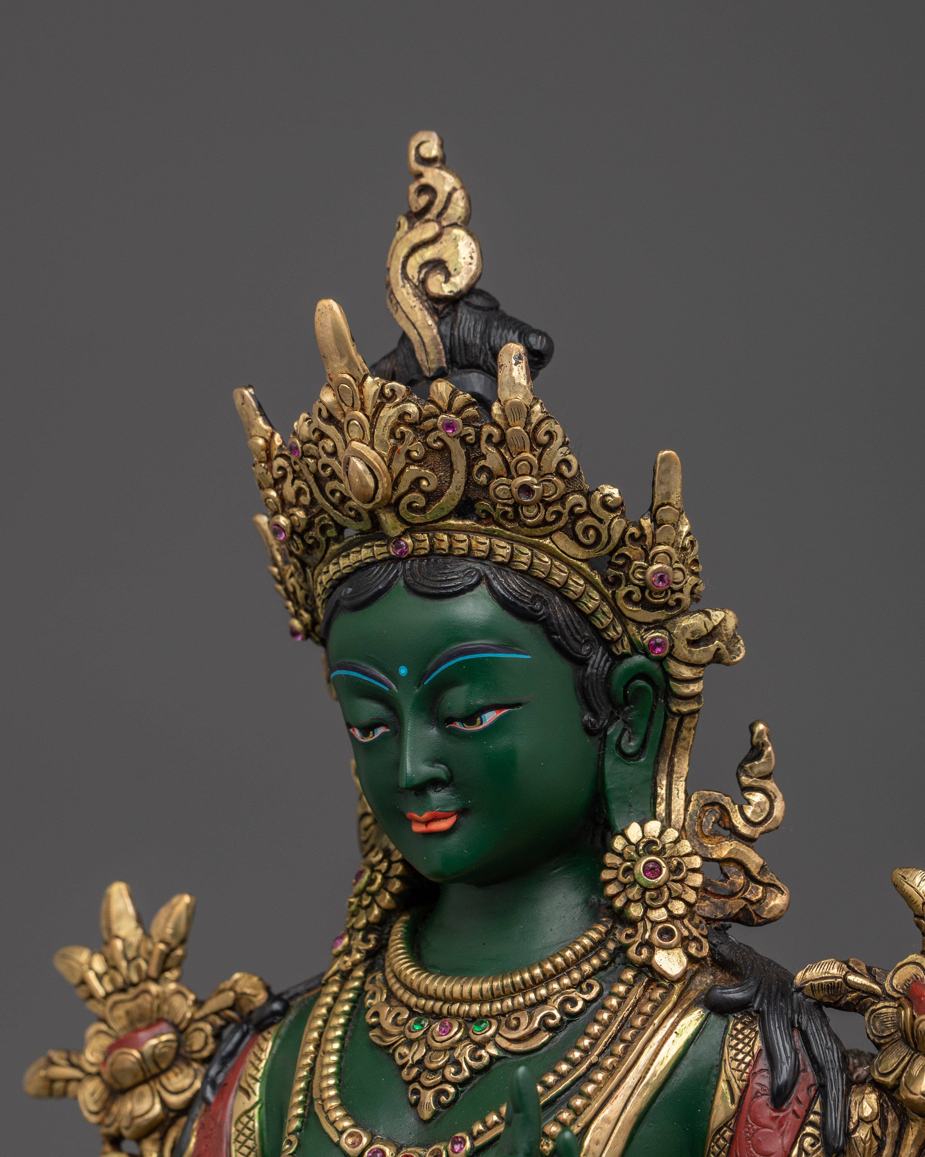 Tibetan Buddhist Goddess Green Tara Statue | Compassionate Deity