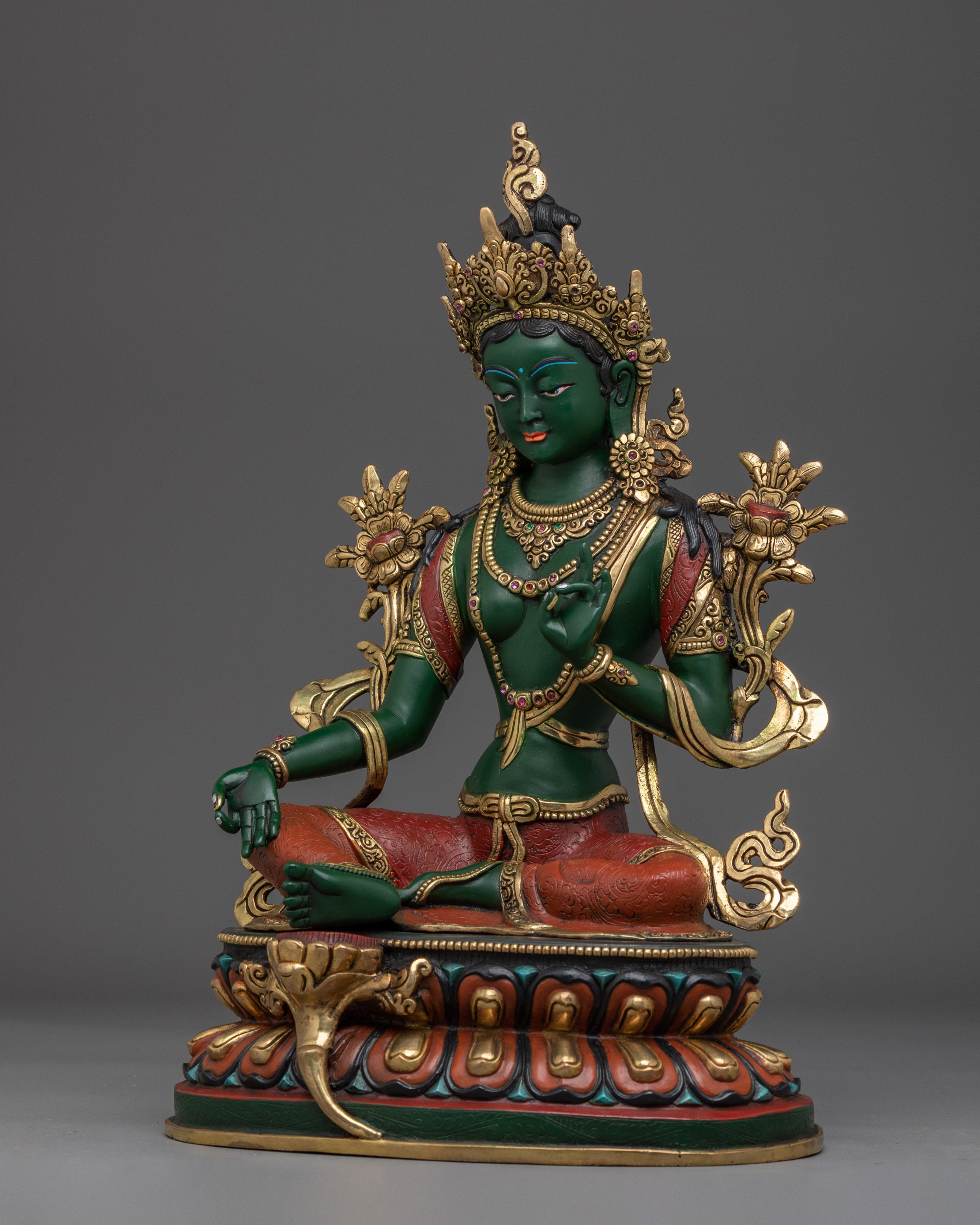 Tibetan Buddhist Goddess Green Tara Statue | Compassionate Deity