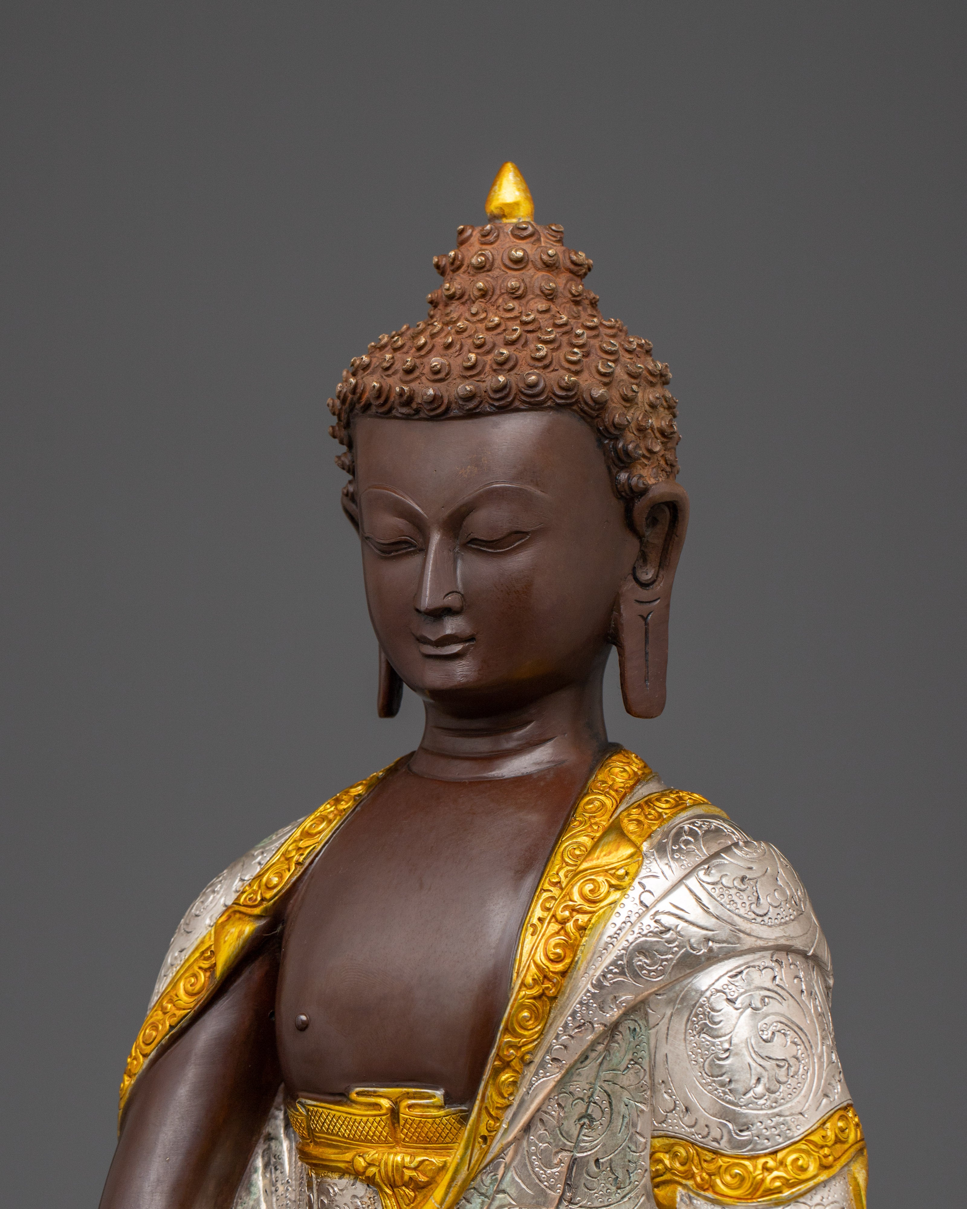 Golden Serene Shakyamuni Buddha Figurine | Enlightenment Symbol Gautama Buddha