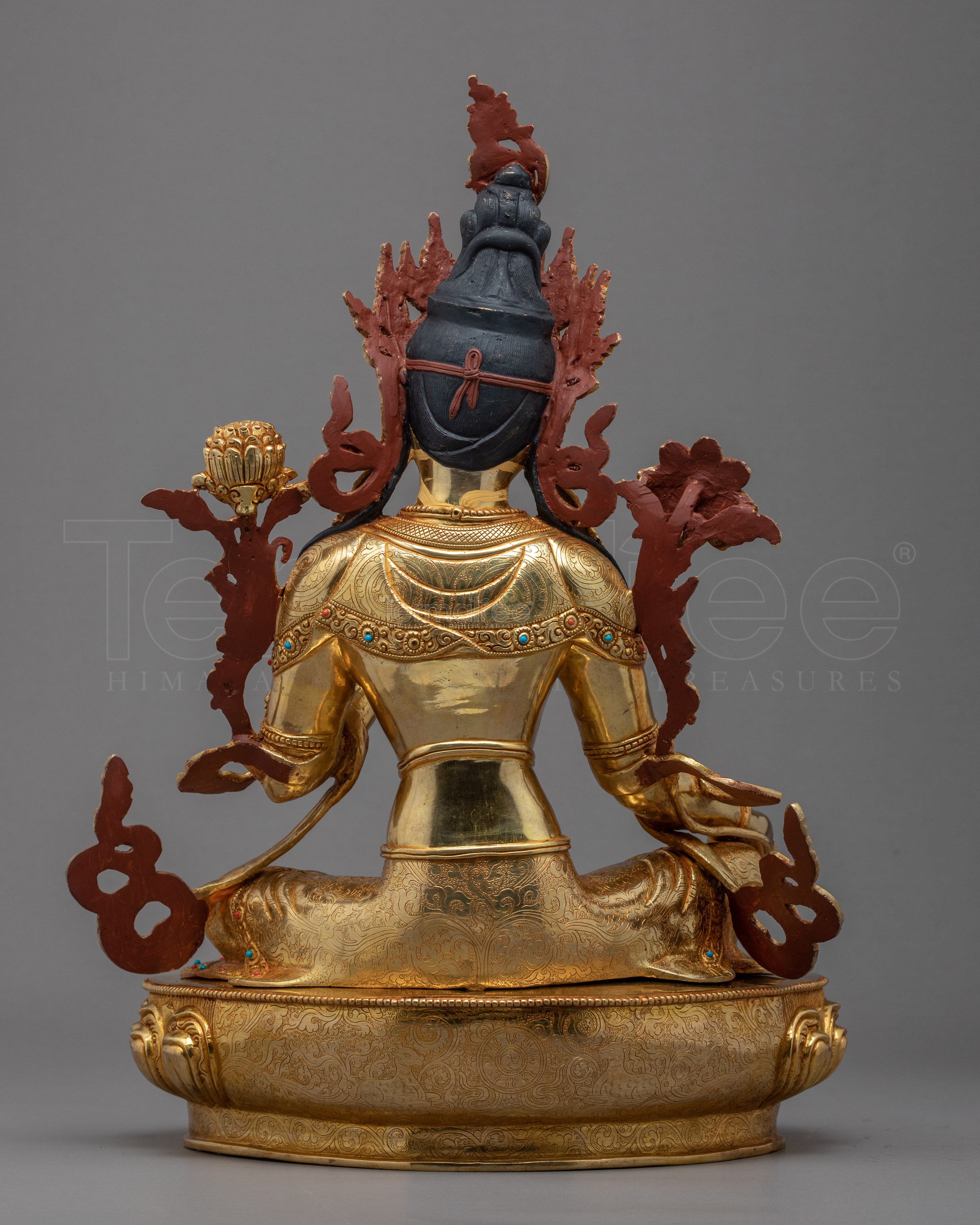 Green Tara Gold Statue | Goddess of Compassion