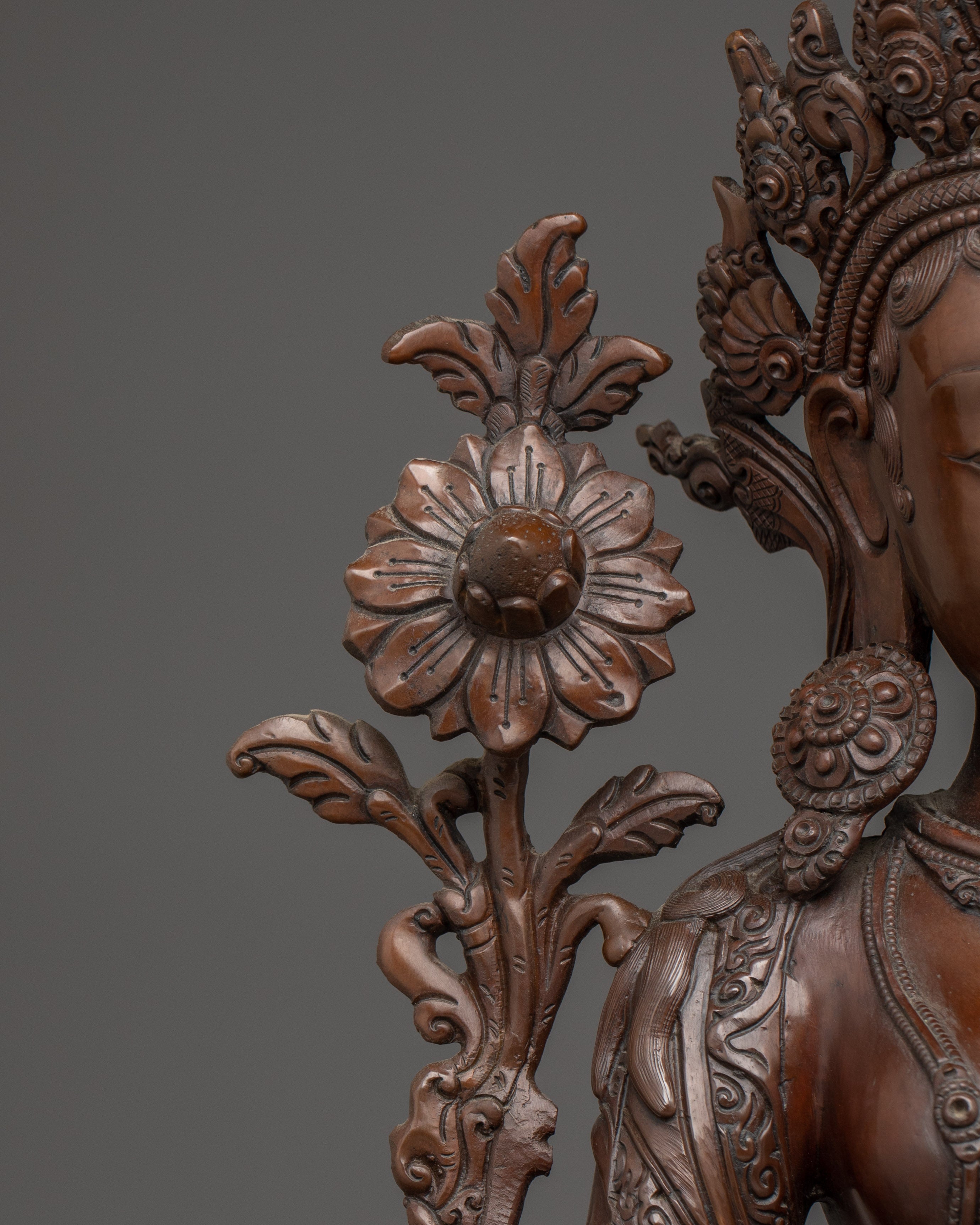 Copper Sculpture of White Tara | Peaceful Tara