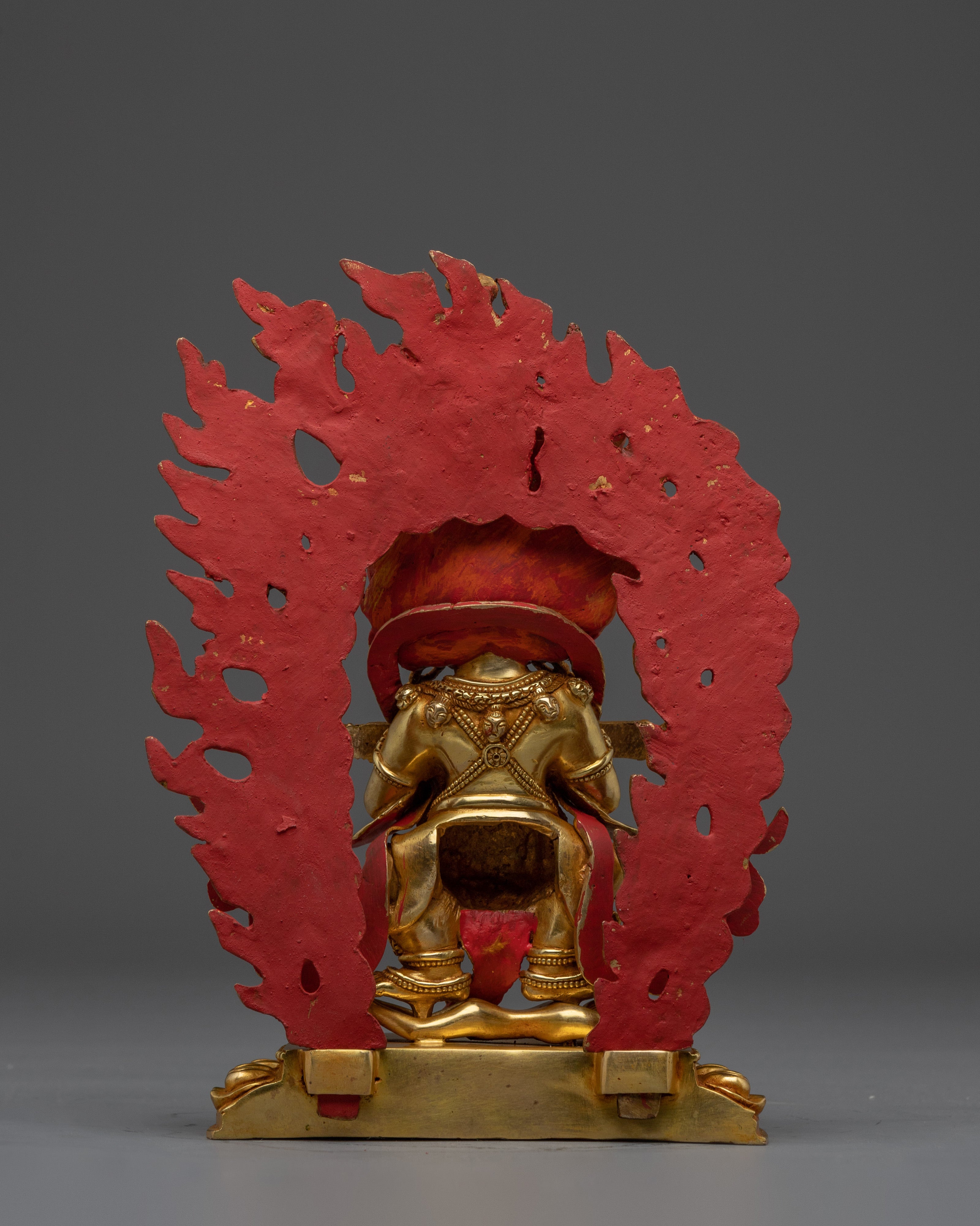 Golden Sakya Mahakala Sculpture | Protector of Wisdom