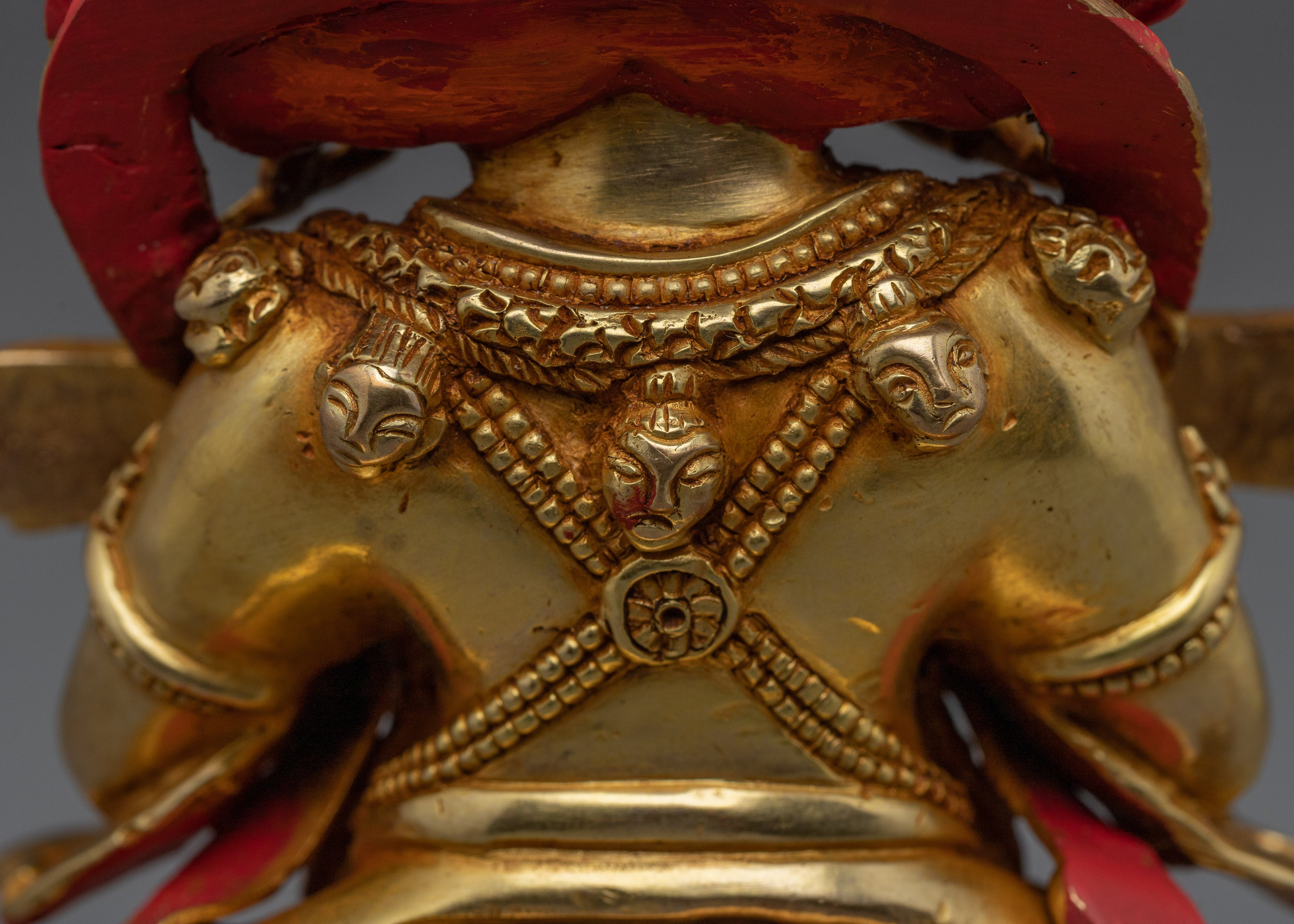 Golden Sakya Mahakala Sculpture | Protector of Wisdom