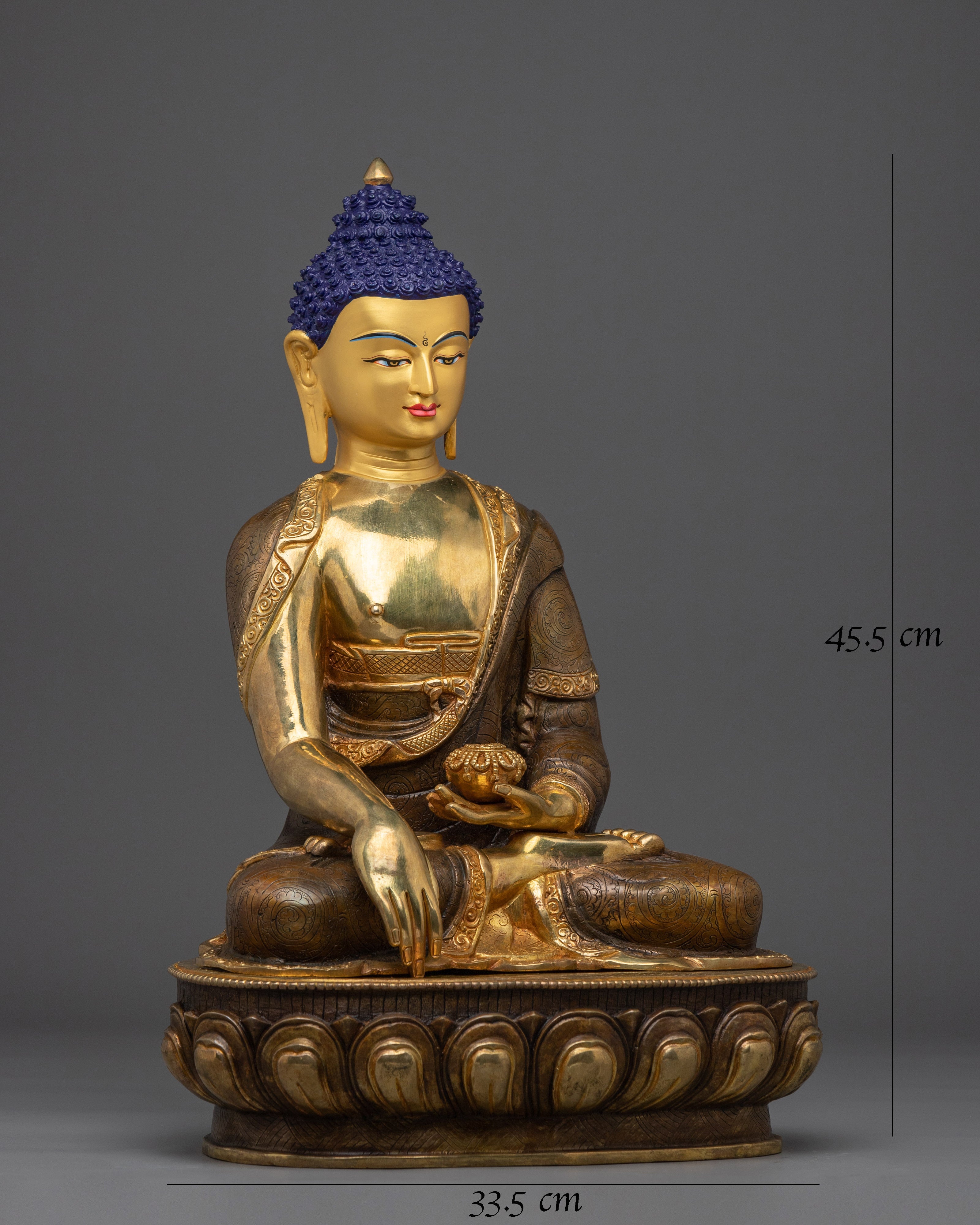 Shakyamuni Buddha Statue with Copper Body