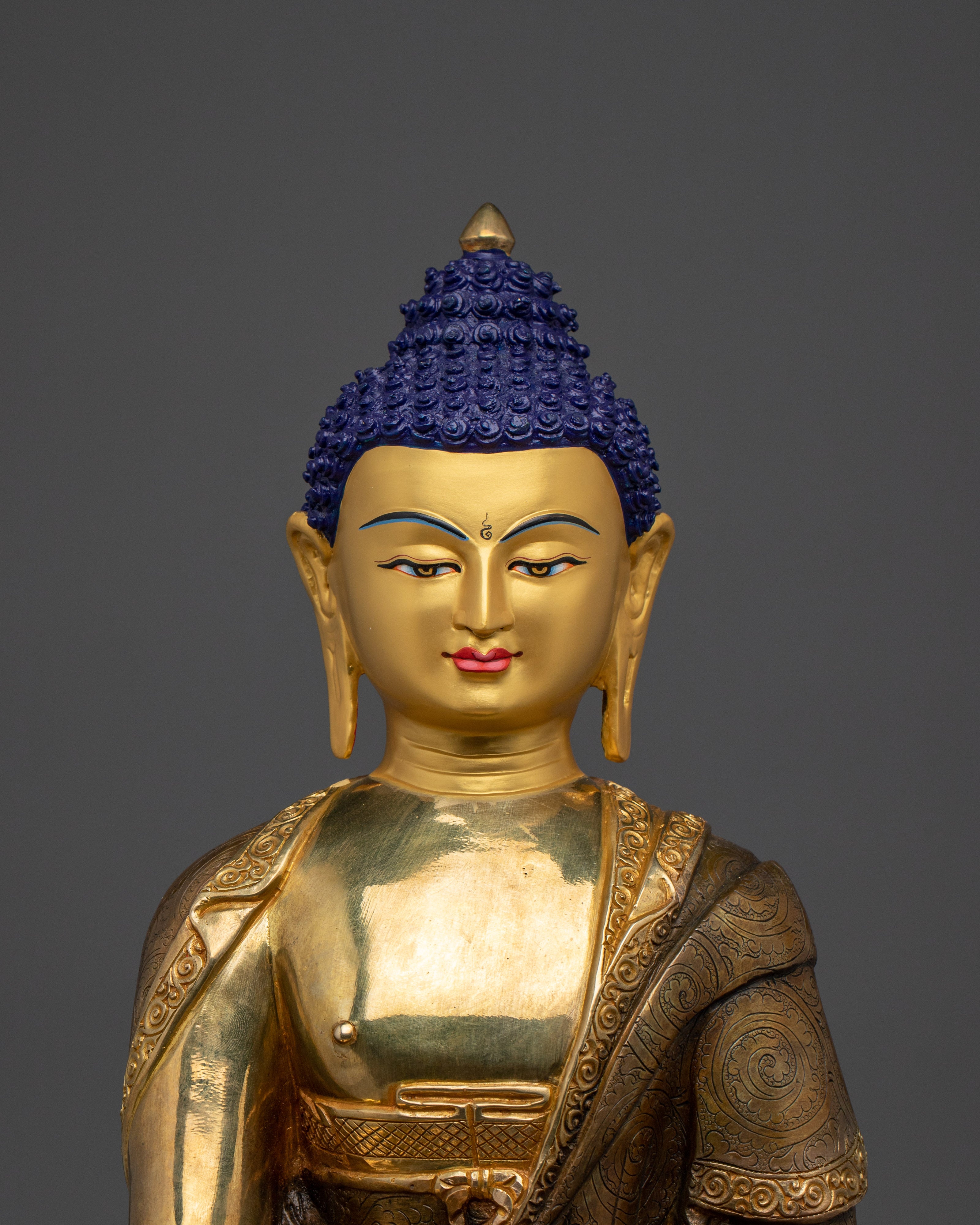 Shakyamuni Buddha Statue with Copper Body | A Symbol of Enlightenment and Tranquility