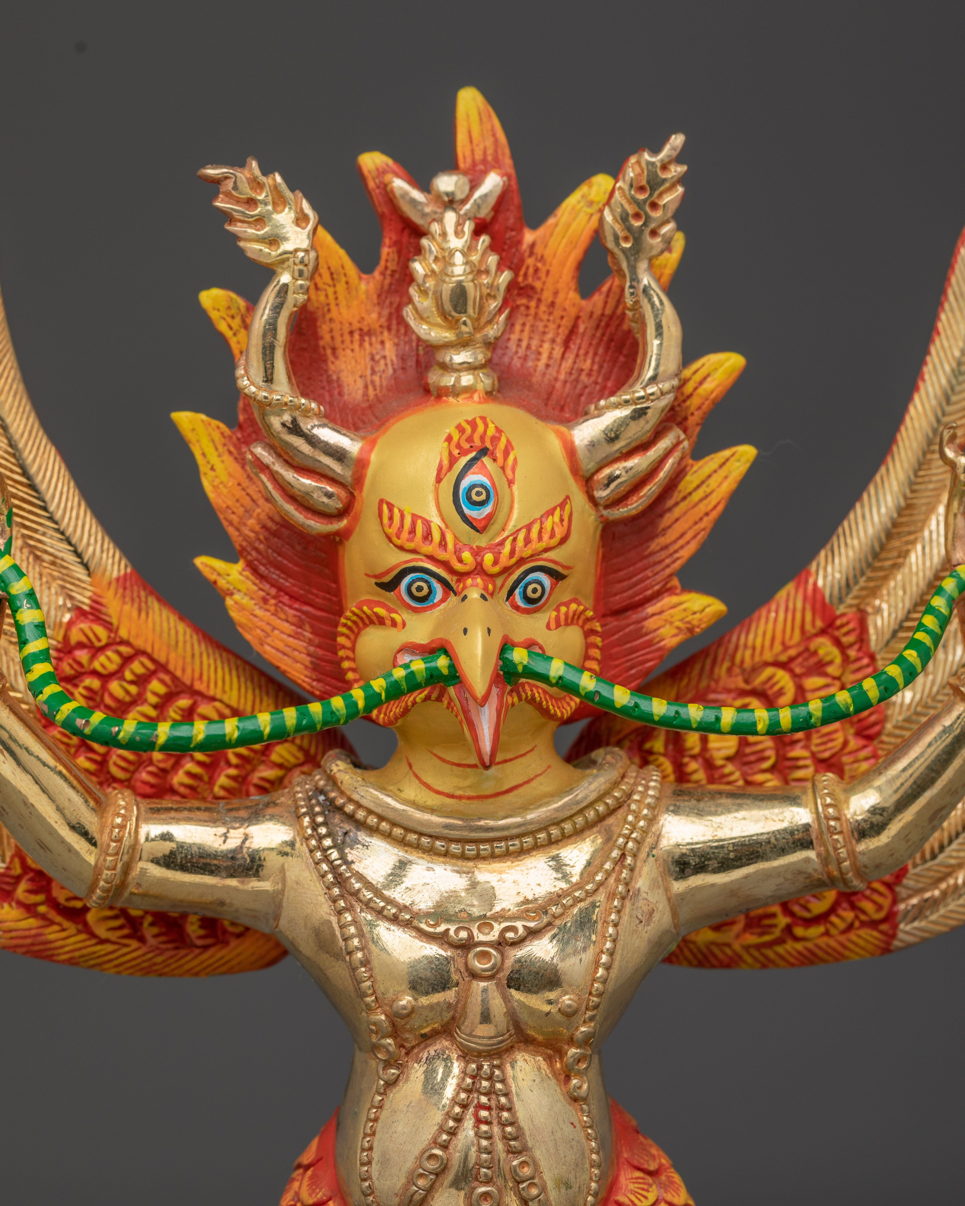 Handcrafted Garuda Gold Gilded Statue | A Powerful Symbol of Protection and Strength