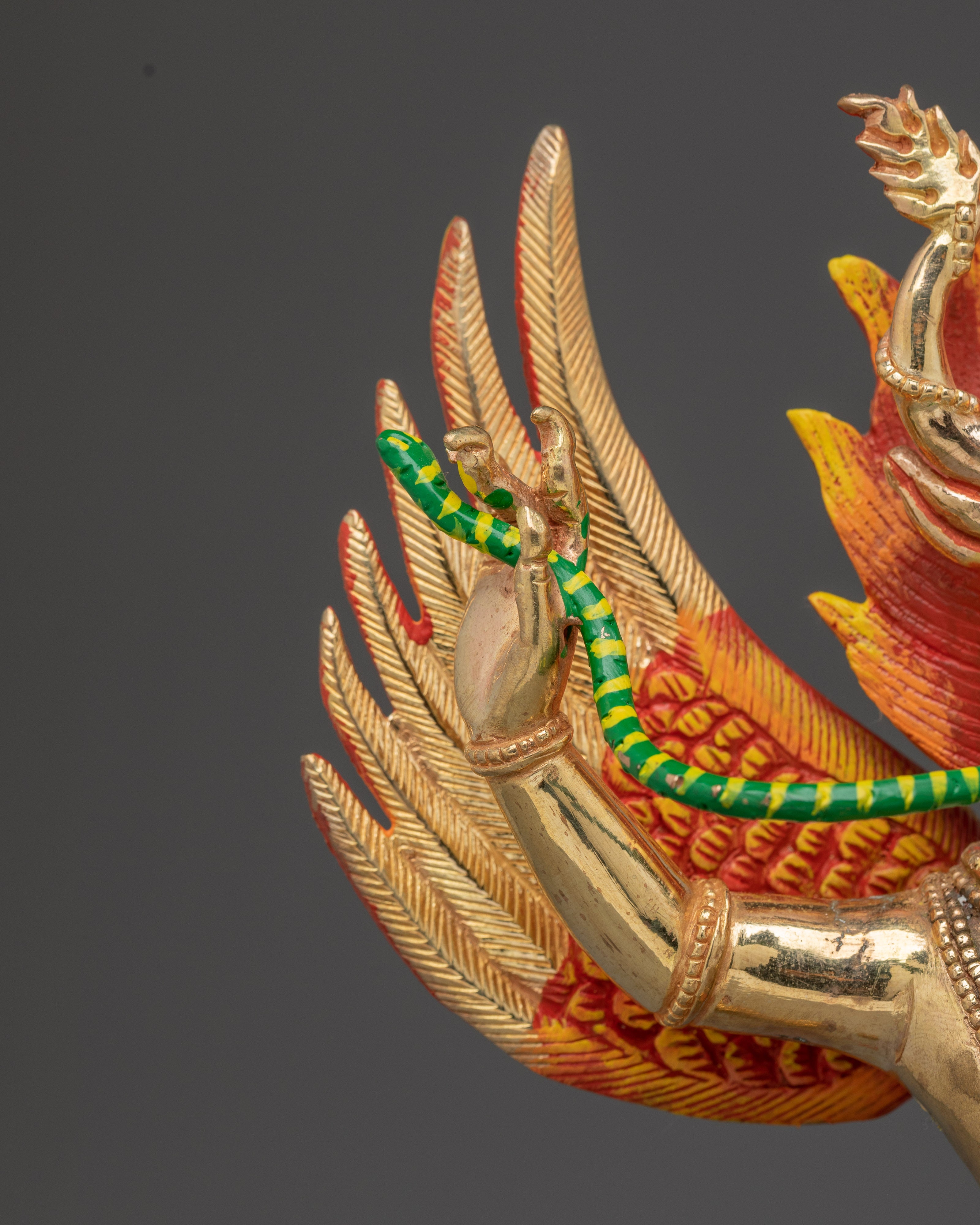 Handcrafted Garuda Gold Gilded Statue | A Powerful Symbol of Protection and Strength