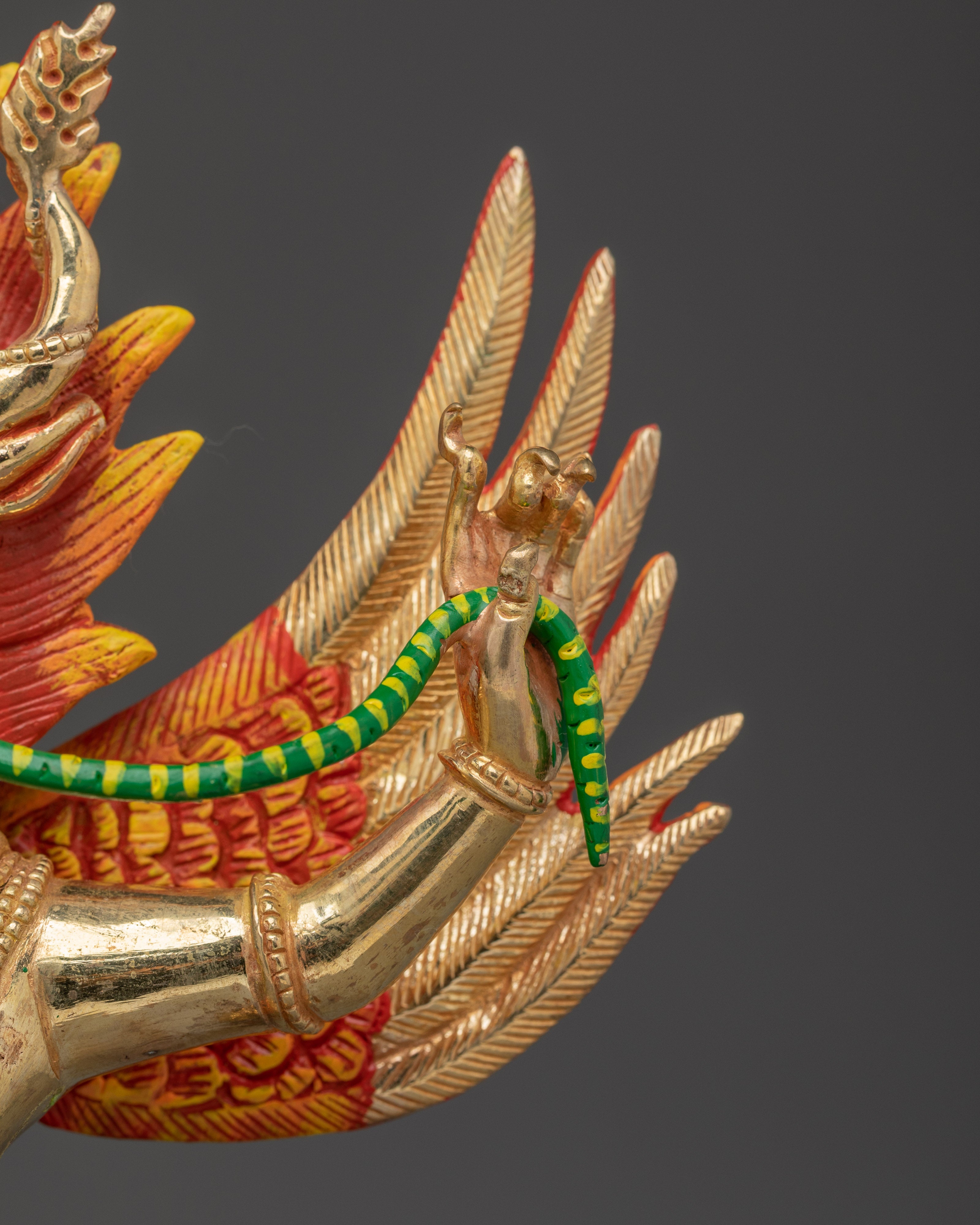 Handcrafted Garuda Gold Gilded Statue | A Powerful Symbol of Protection and Strength