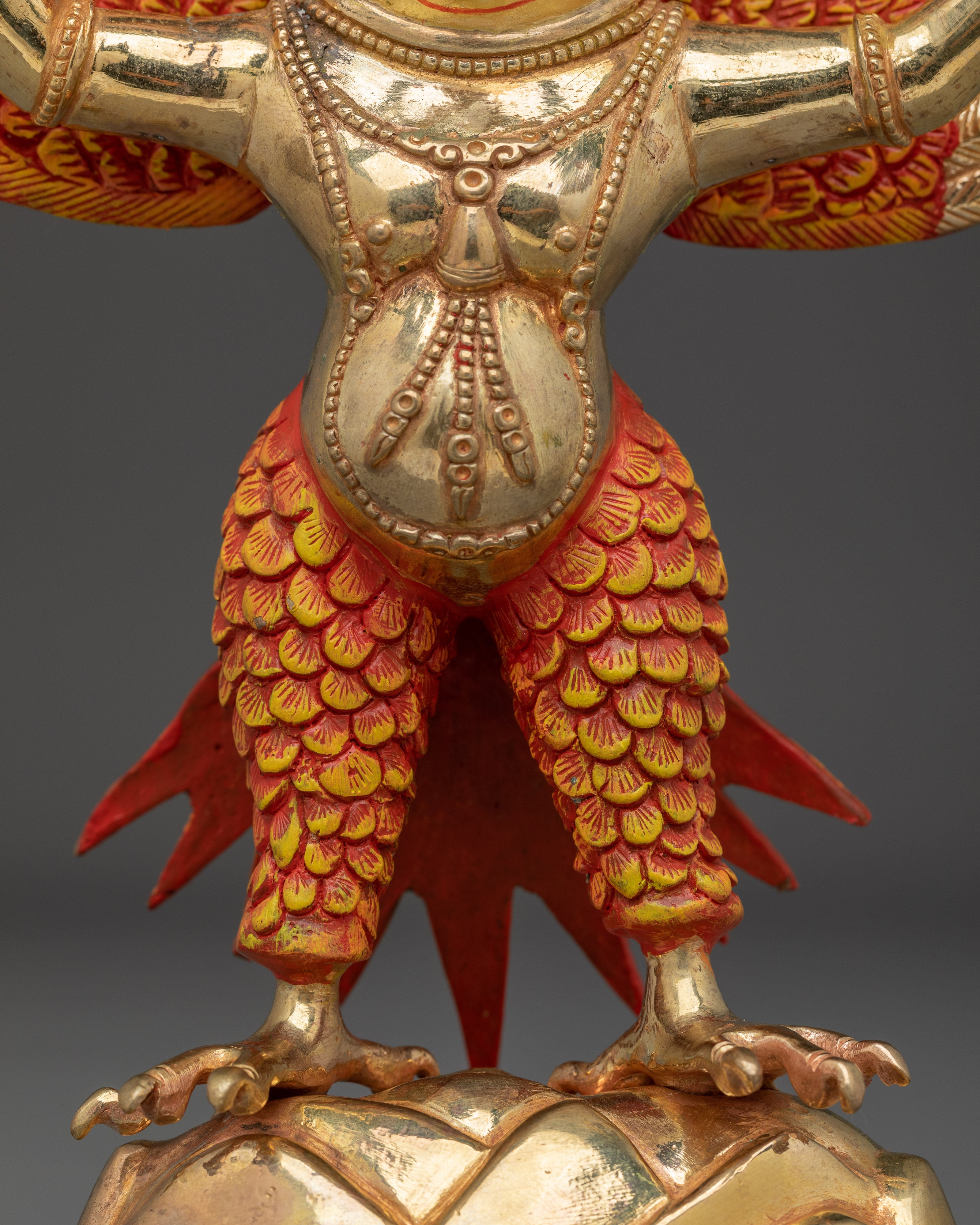 Handcrafted Garuda Gold Gilded Statue | A Powerful Symbol of Protection and Strength