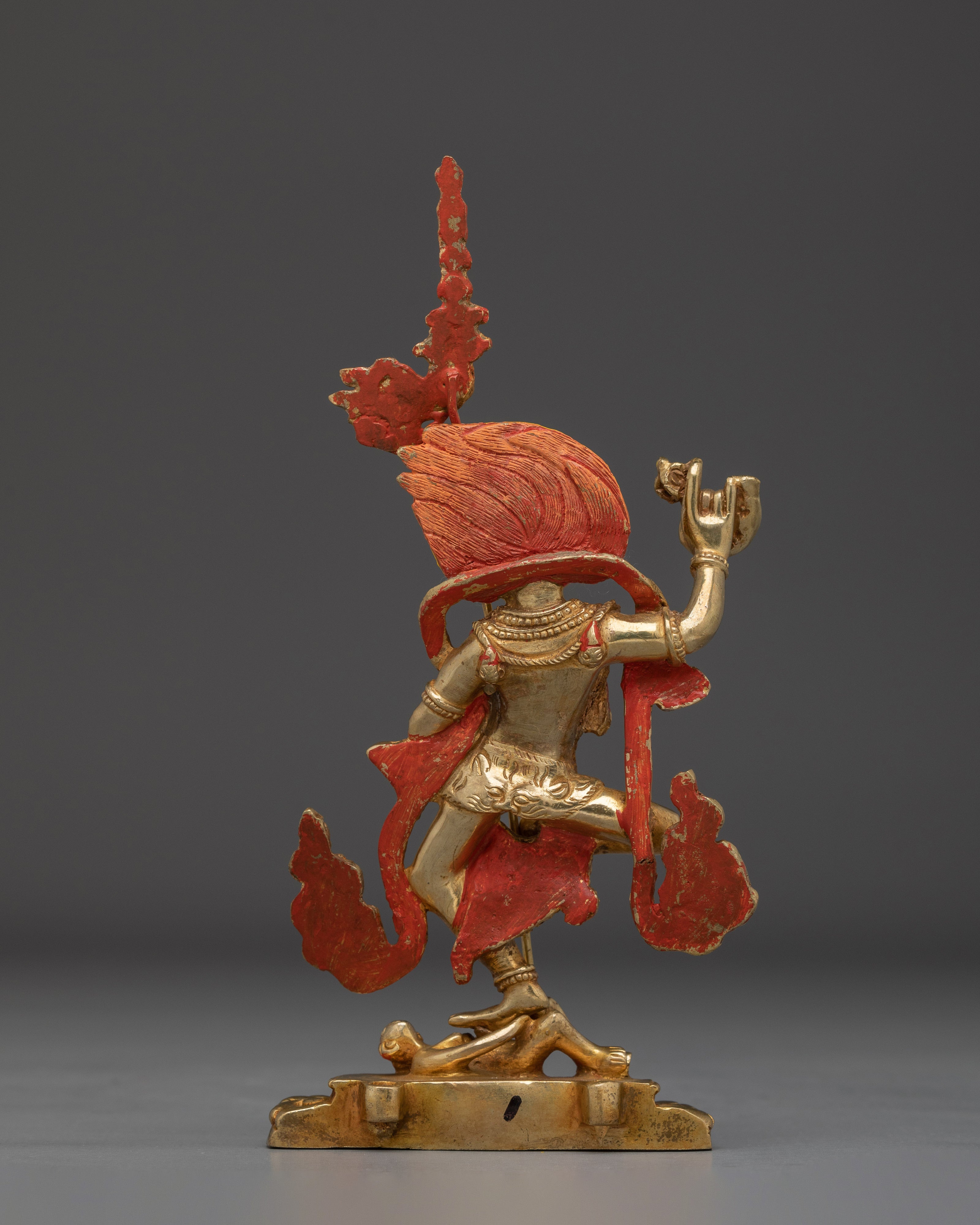 Handcrafted Simhamukha Gold Gilded Statue | Powerful Protector and Symbol of Strength