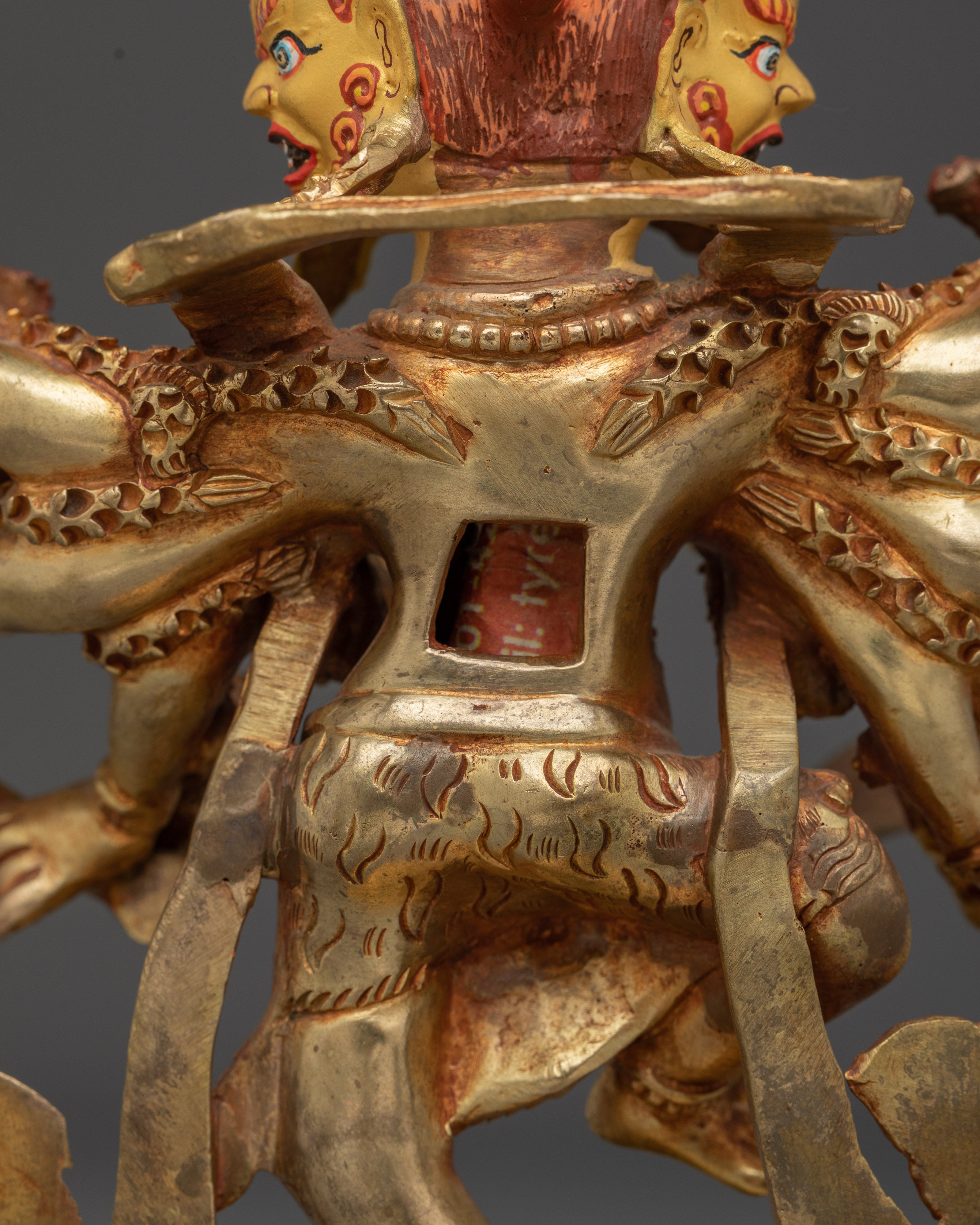 Ucchusma Gold Gilded and Copper Statue | A Fierce Symbol of Protection and Wisdom