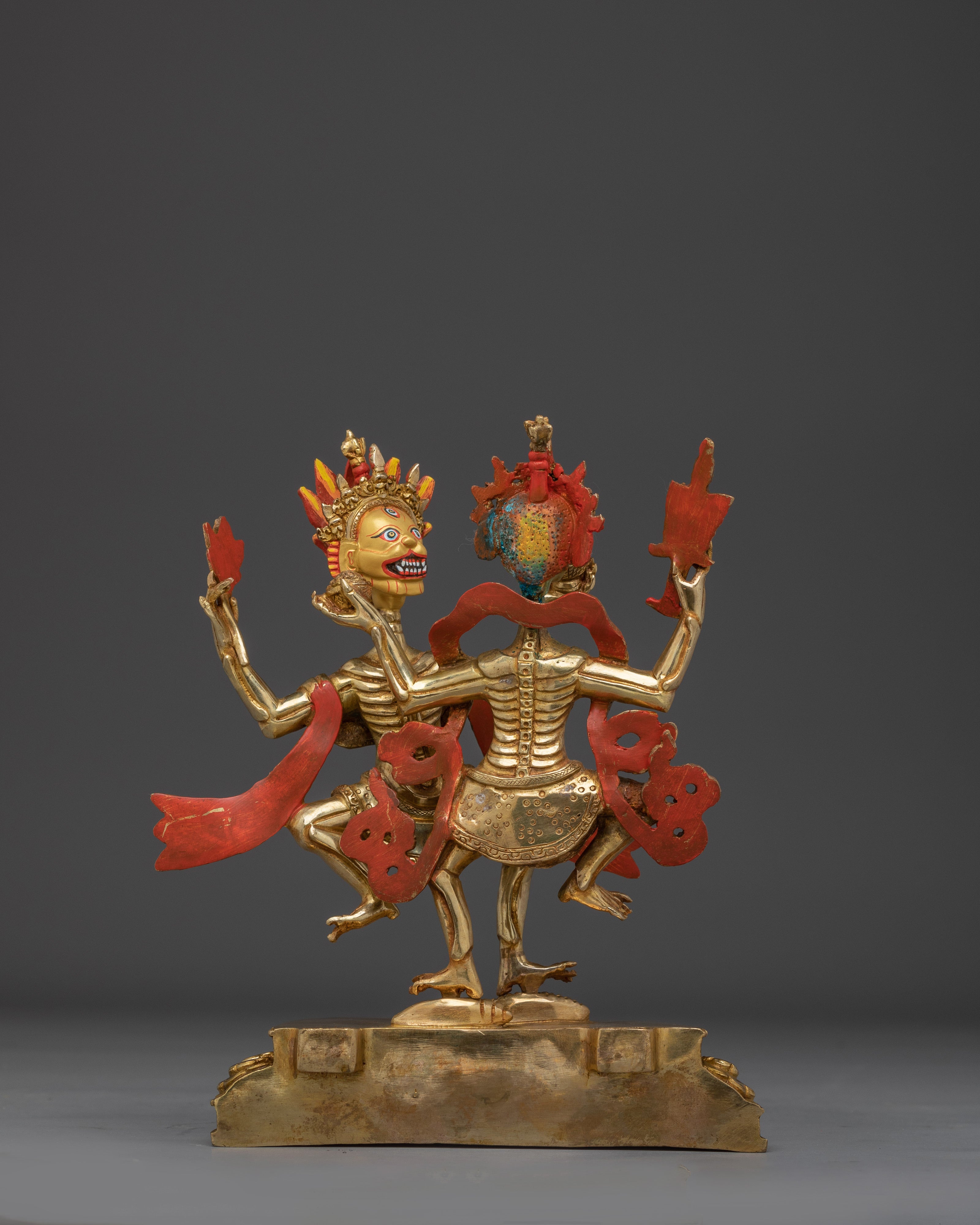 Spiritual Chitipati Gold Gilded Statue | A Fierce Protector and Symbol of Transformation