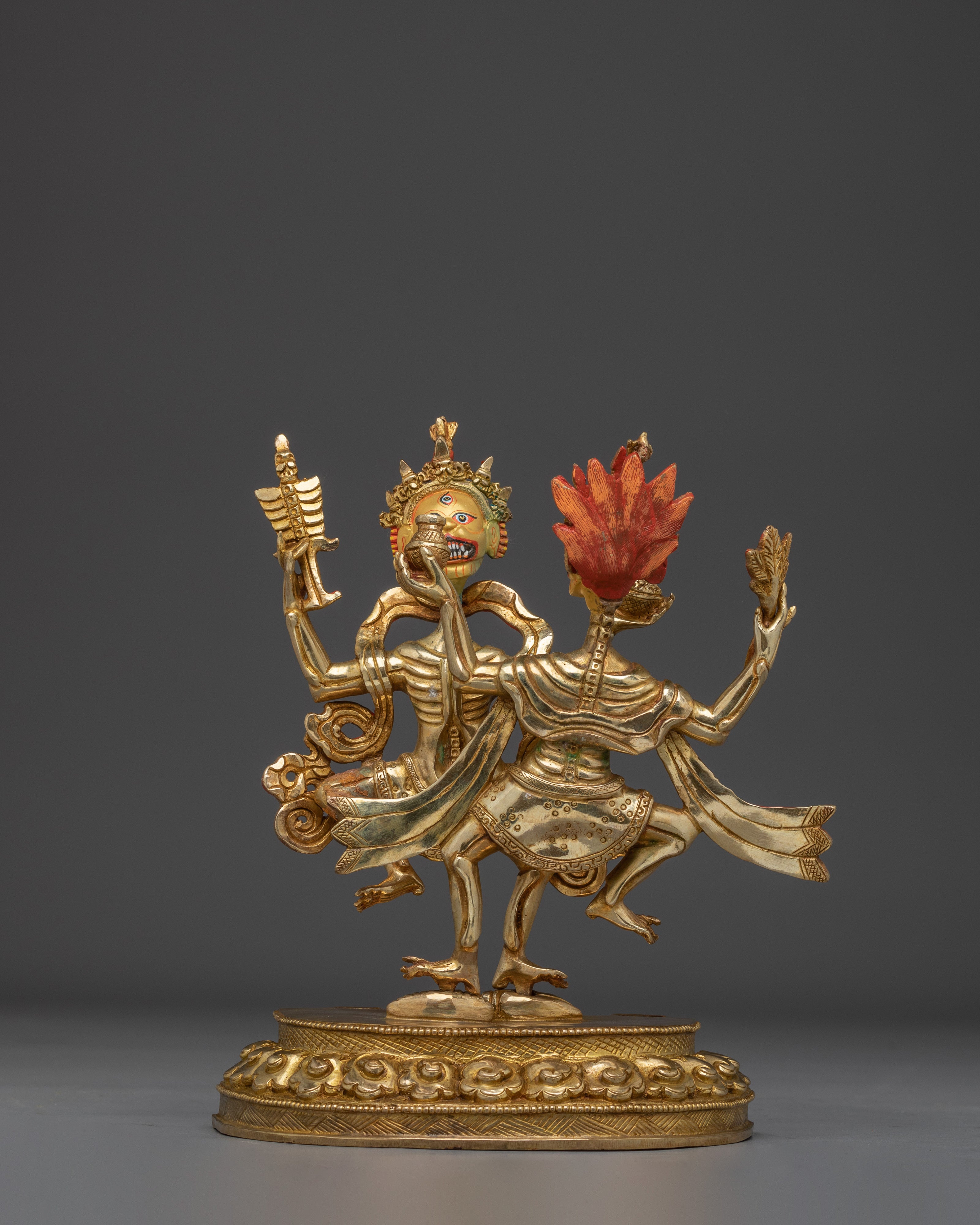 Spiritual Chitipati Gold Gilded Statue | A Fierce Protector and Symbol of Transformation