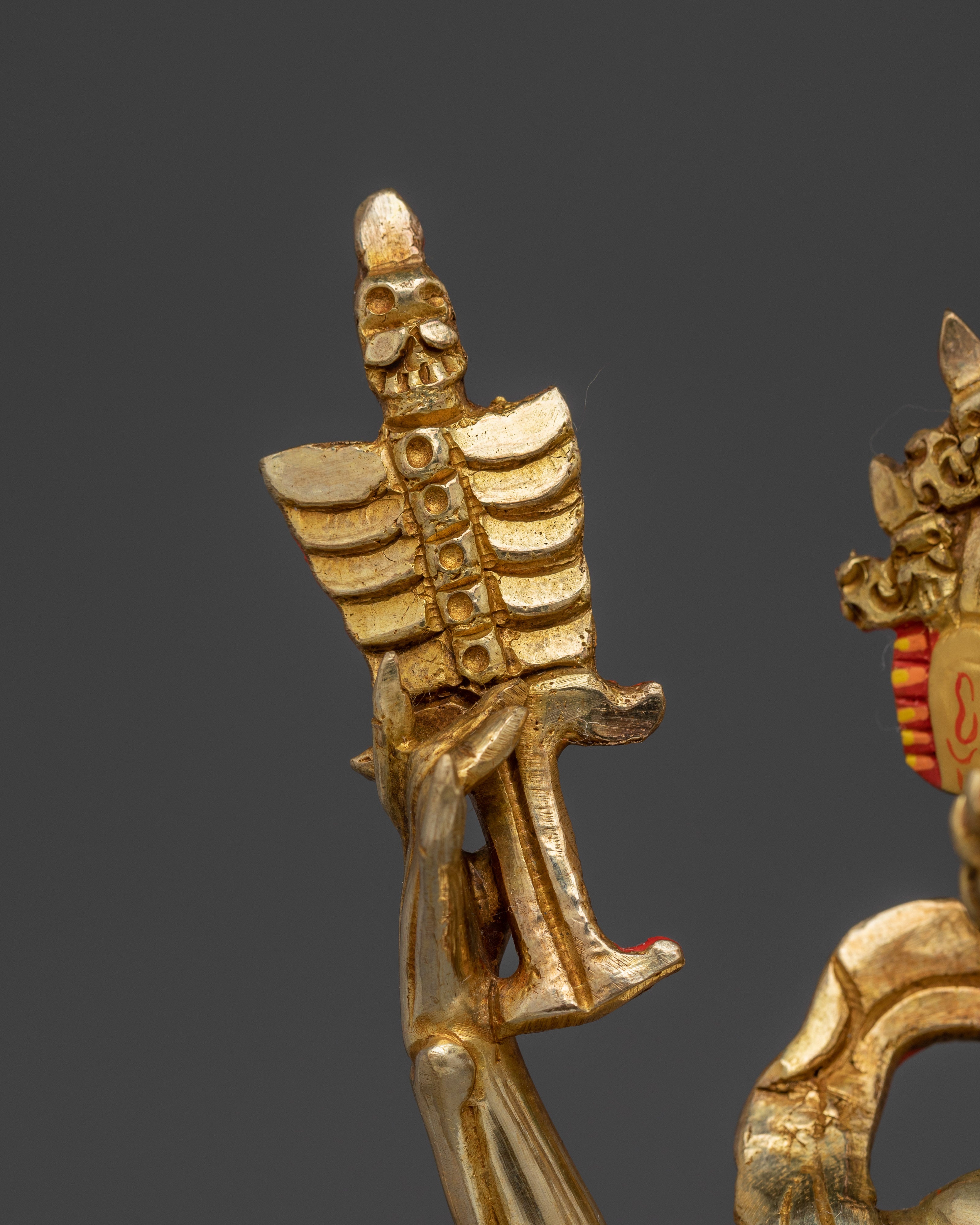 Spiritual Chitipati Gold Gilded Statue | A Fierce Protector and Symbol of Transformation