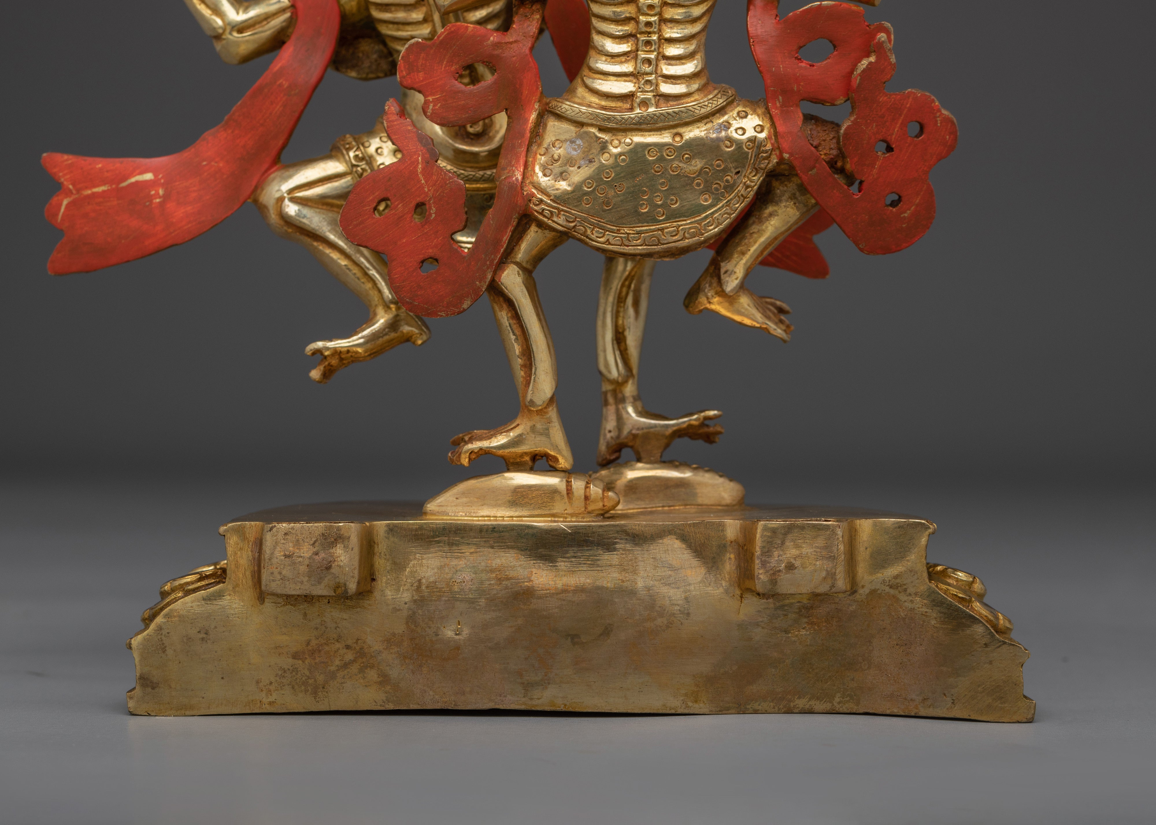 Spiritual Chitipati Gold Gilded Statue | A Fierce Protector and Symbol of Transformation