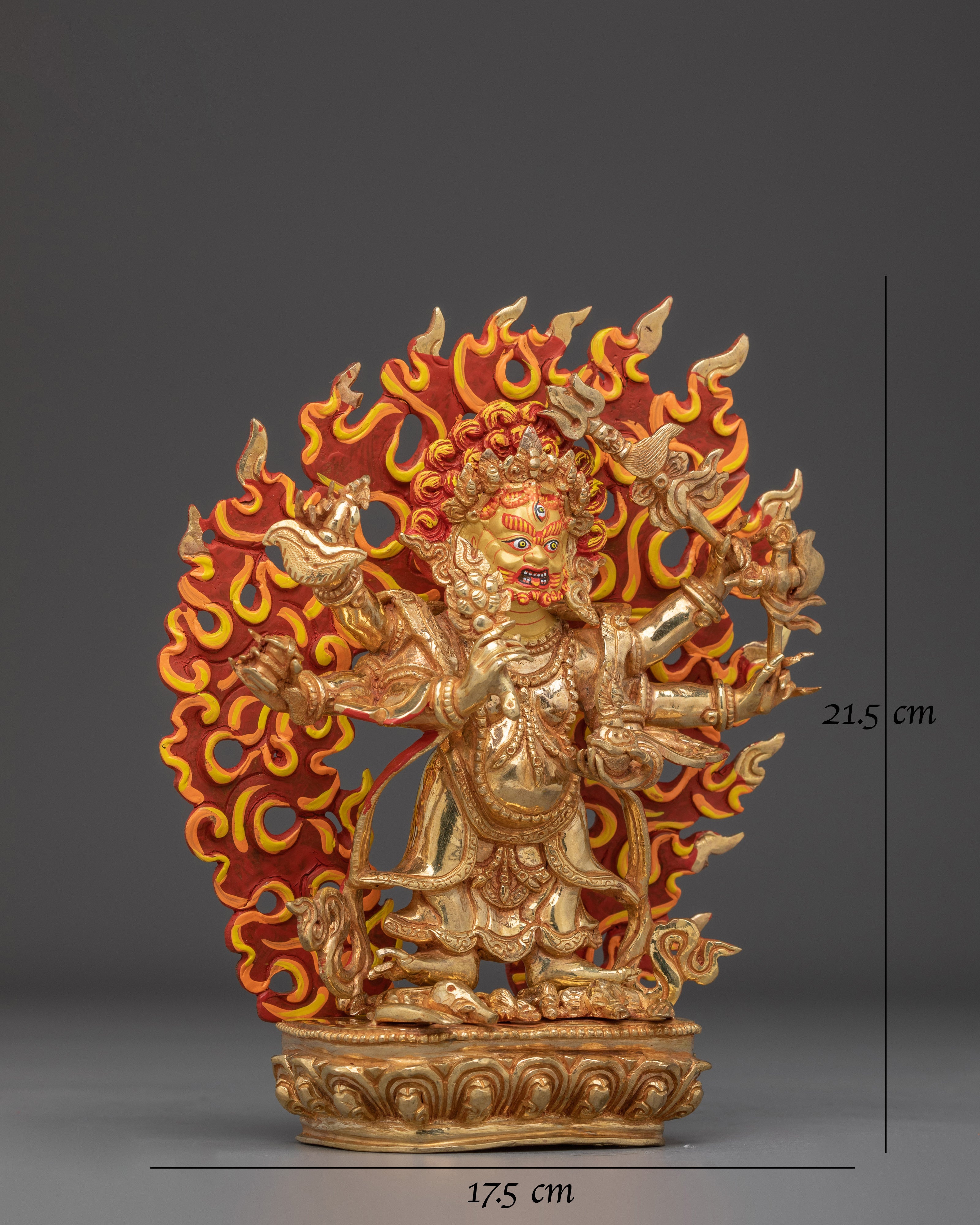 White Mahakala Gold Gilded Statue