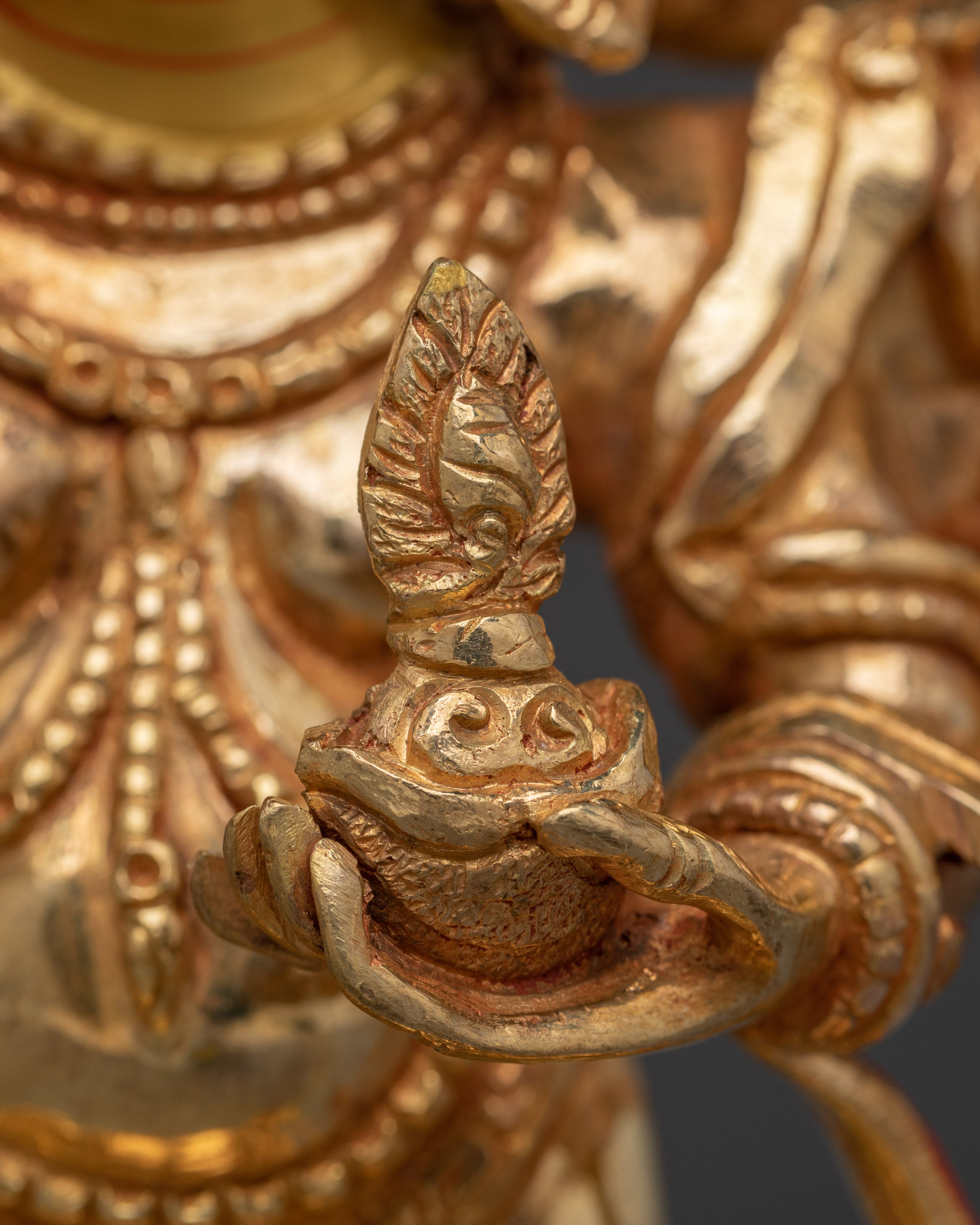 White Mahakala Gold Gilded Statue | Fierce Protector and Symbol of Purification