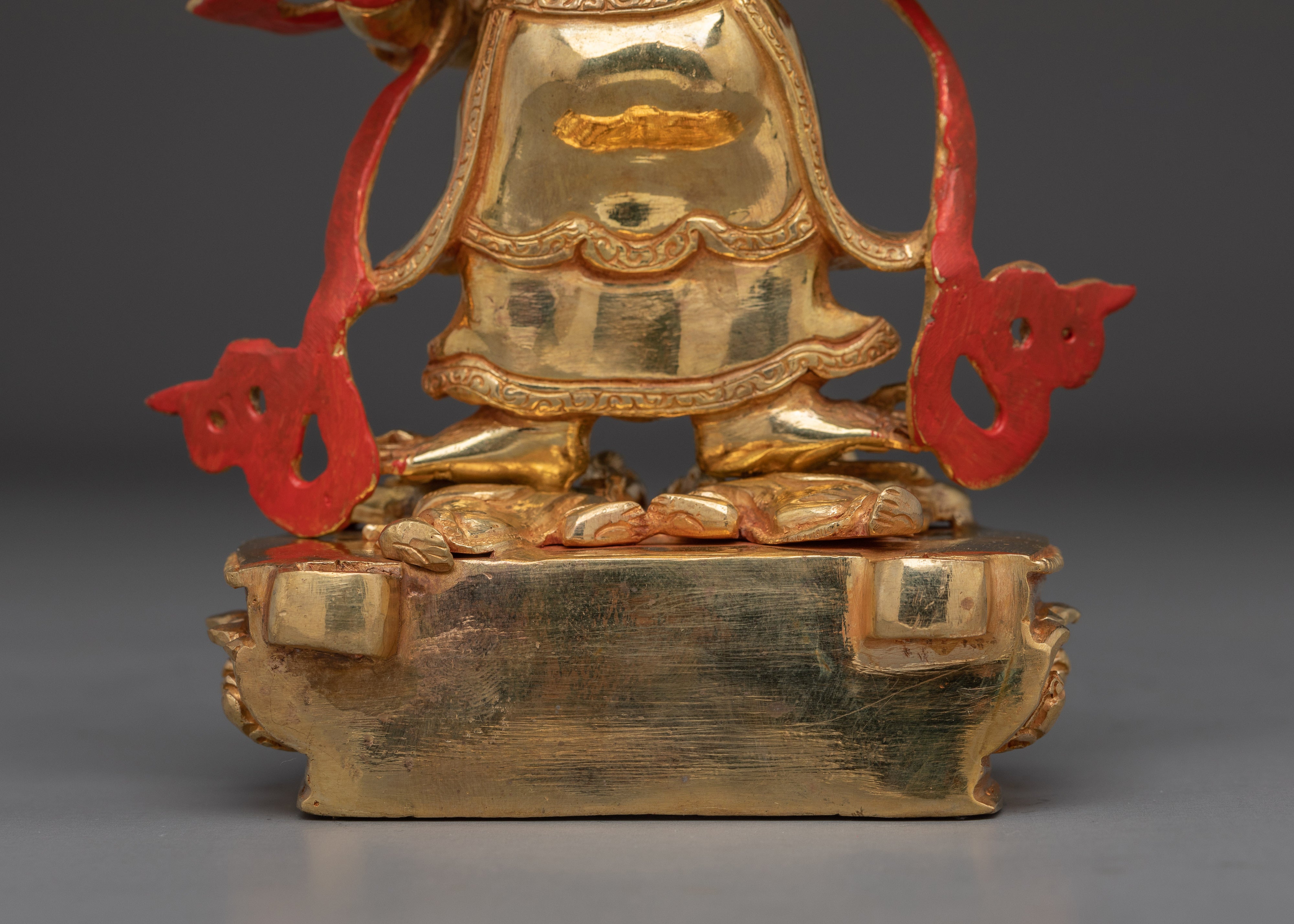 White Mahakala Gold Gilded Statue | Fierce Protector and Symbol of Purification
