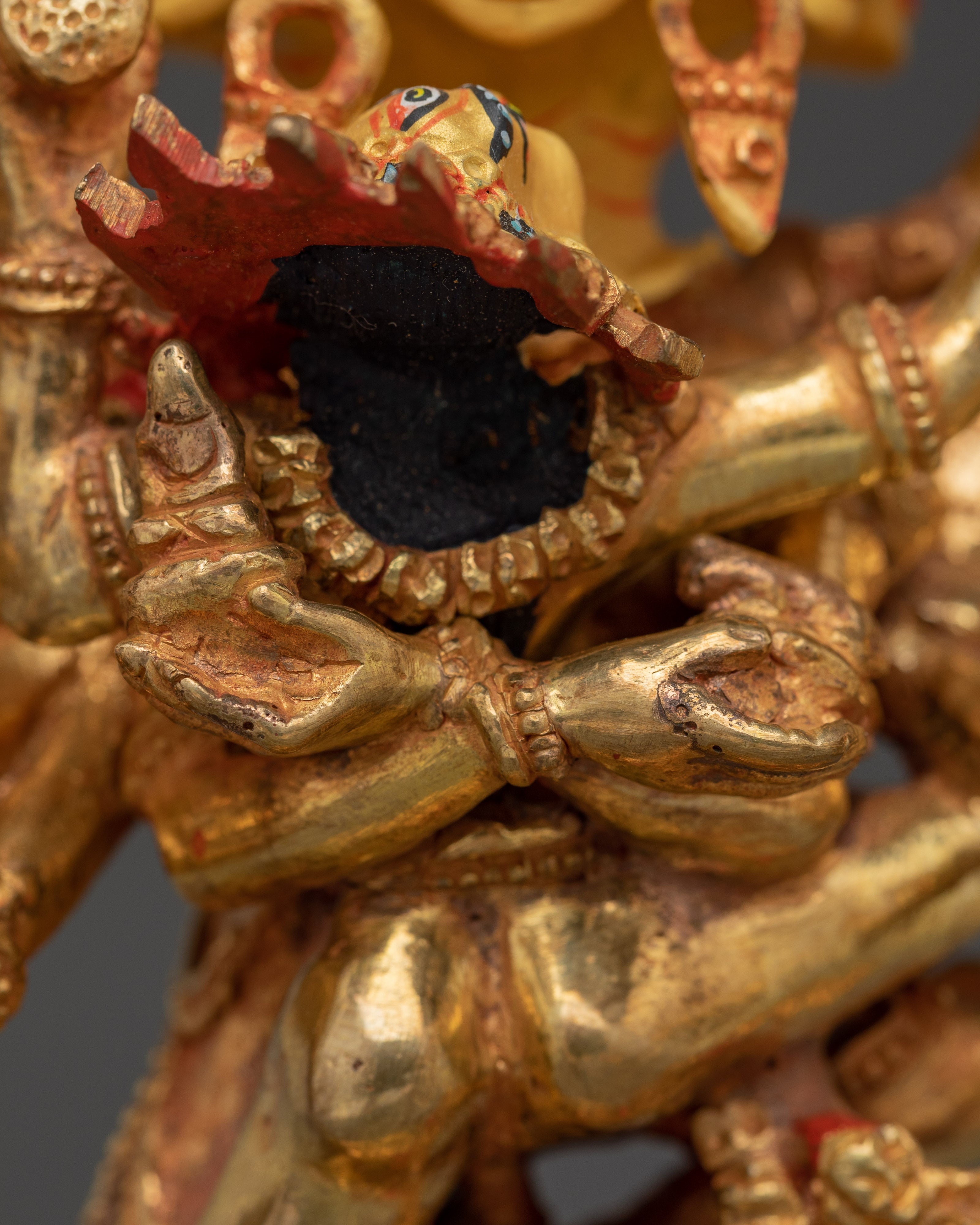 Handcrafted Hevajra Gold Gilded Statue | Protector and Symbol of Wisdom