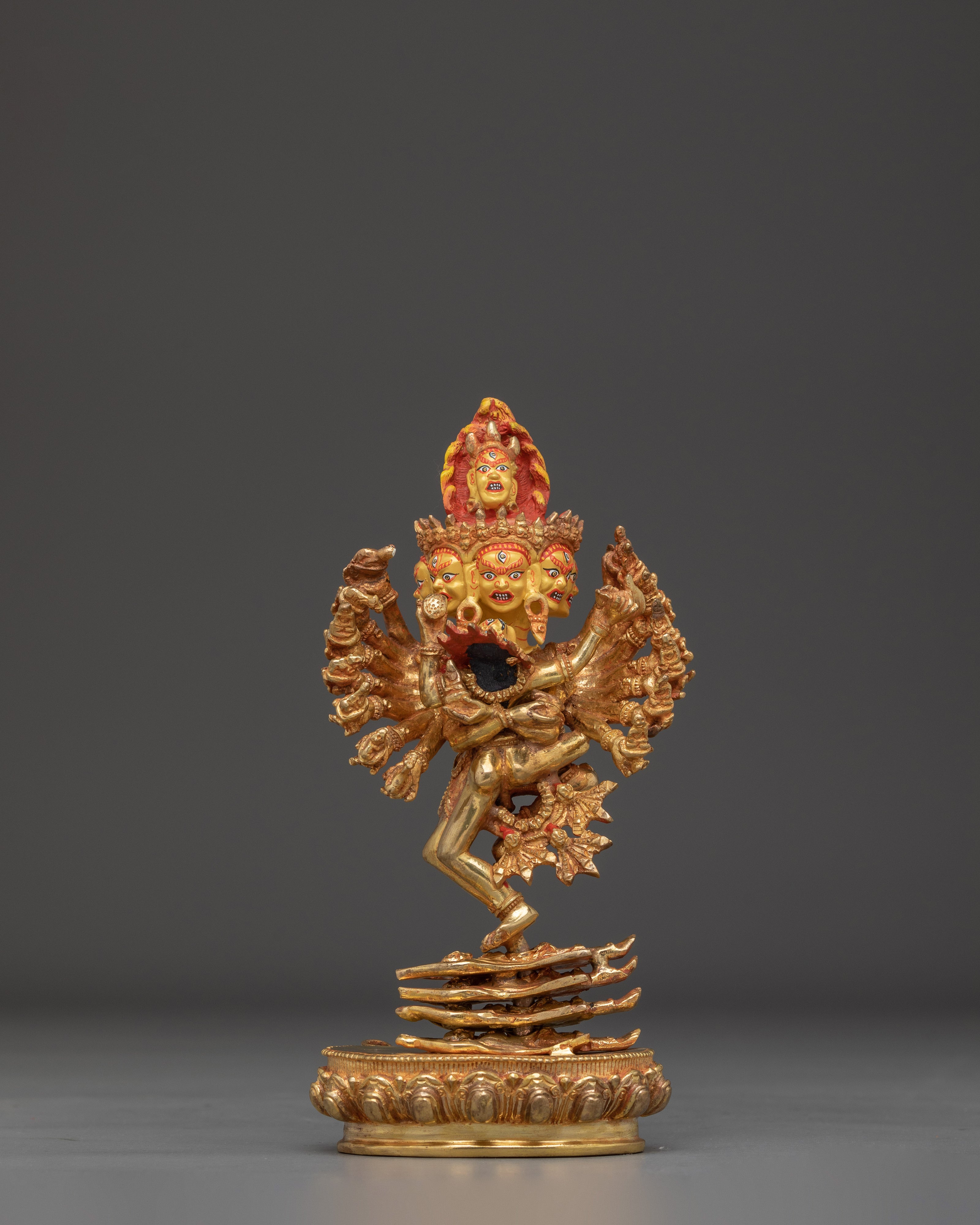 Handcrafted Hevajra Gold Gilded Statue | Protector and Symbol of Wisdom