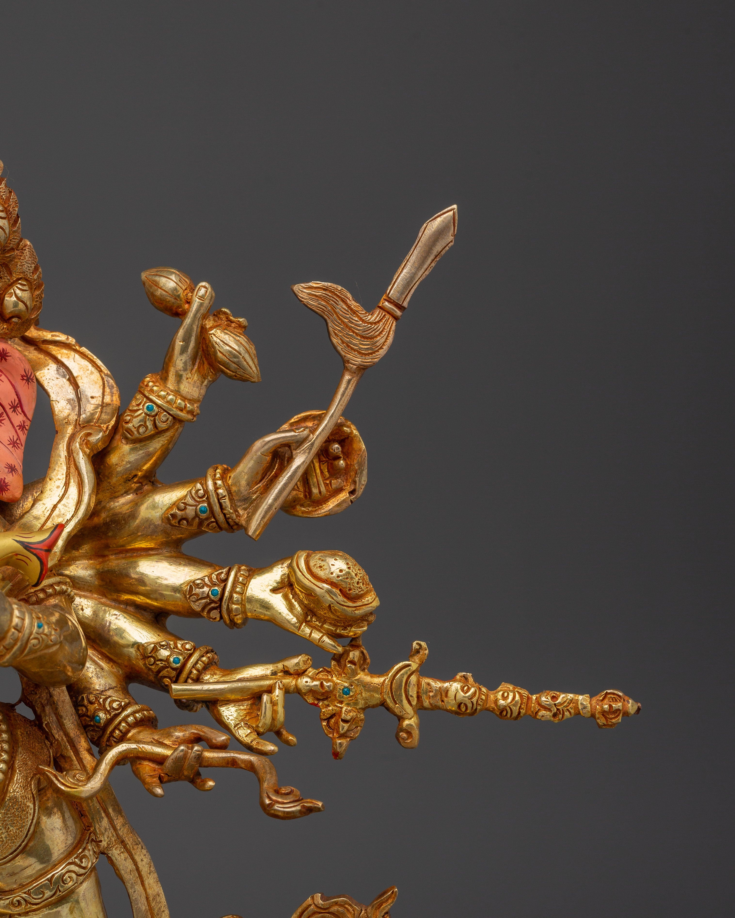 Ganesh Gold Gilded and Copper Statue | Symbol of Prosperity, Wisdom, and Protection