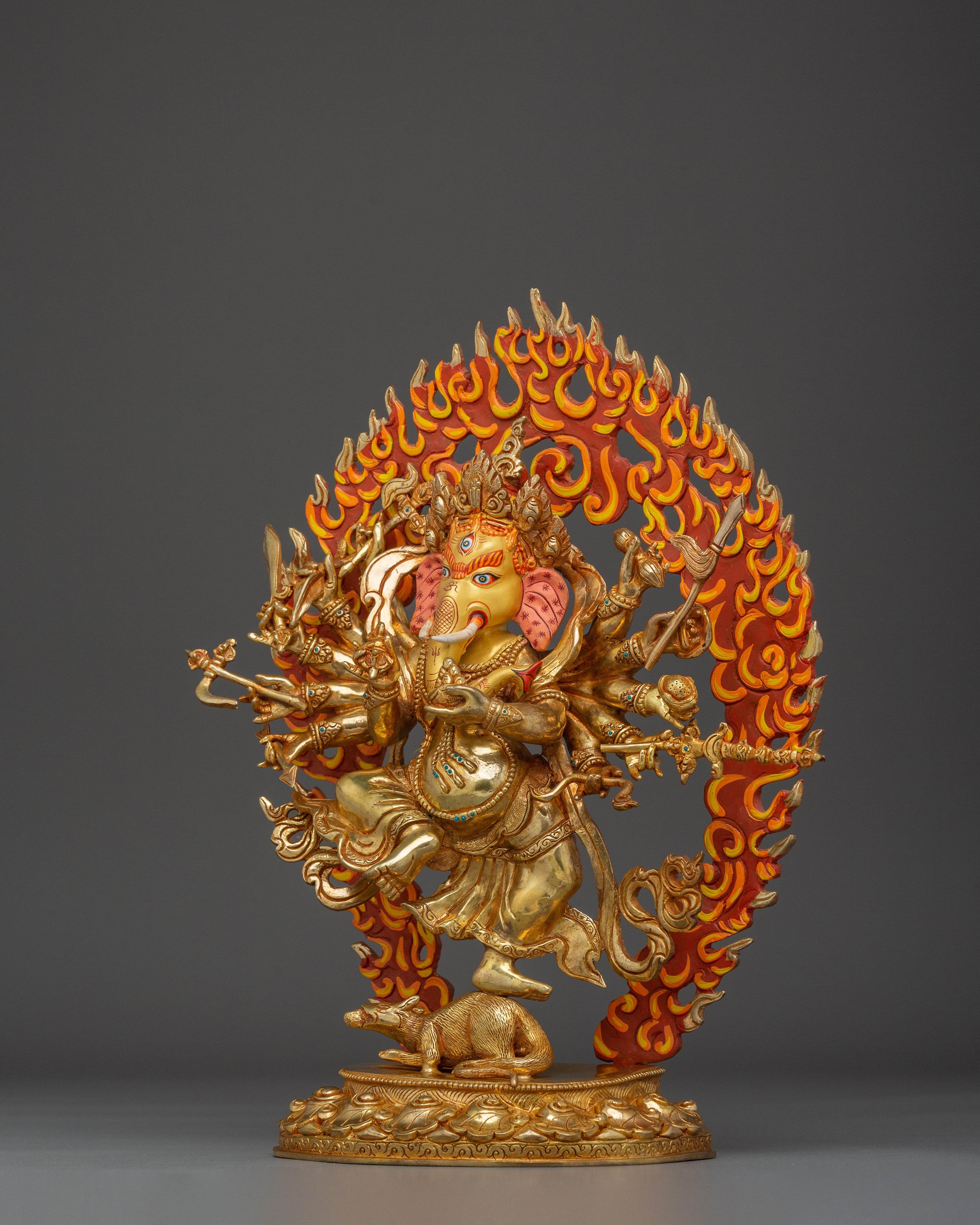 Ganesh Gold Gilded and Copper Statue | Symbol of Prosperity, Wisdom, and Protection