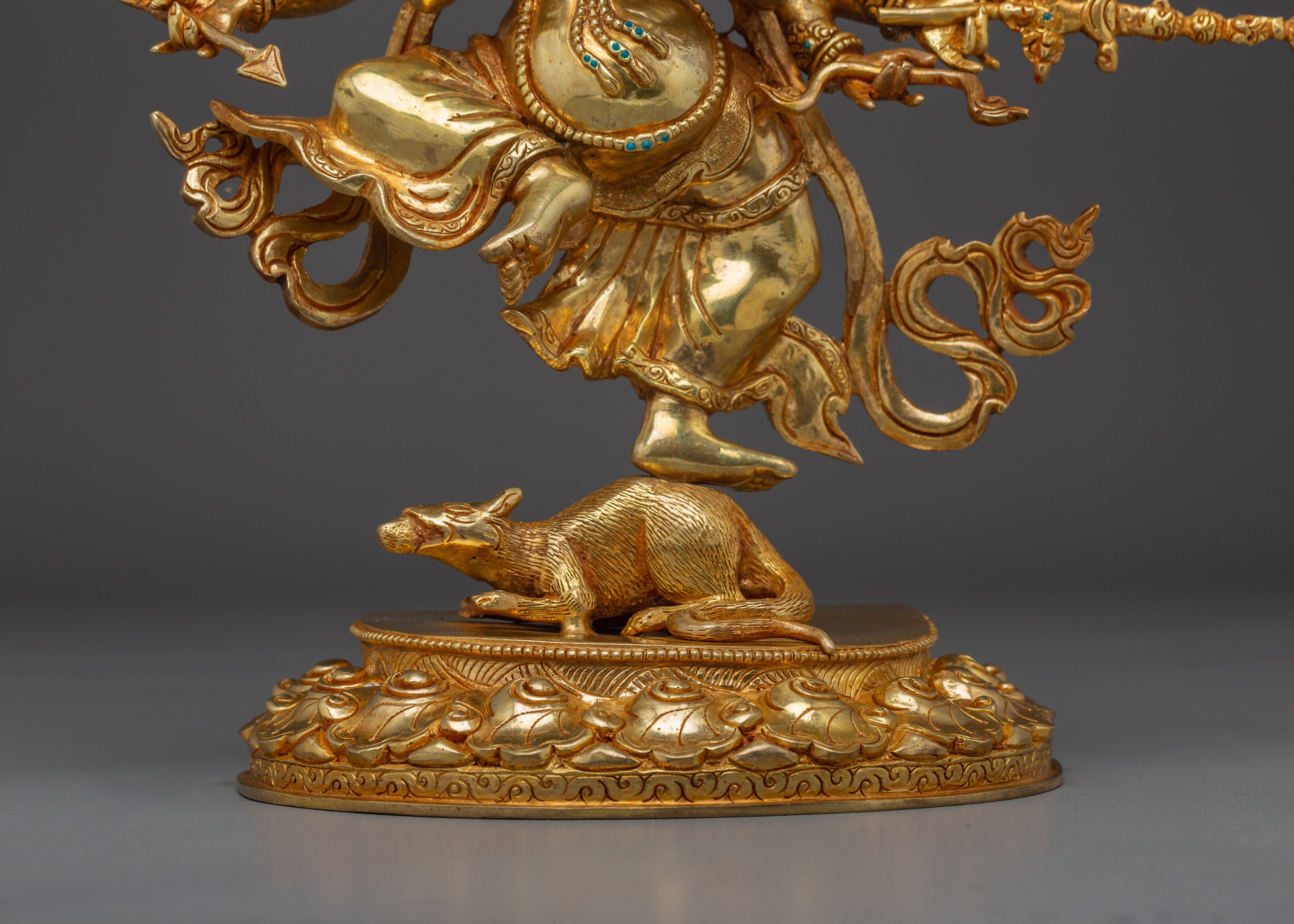 Ganesh Gold Gilded and Copper Statue | Symbol of Prosperity, Wisdom, and Protection