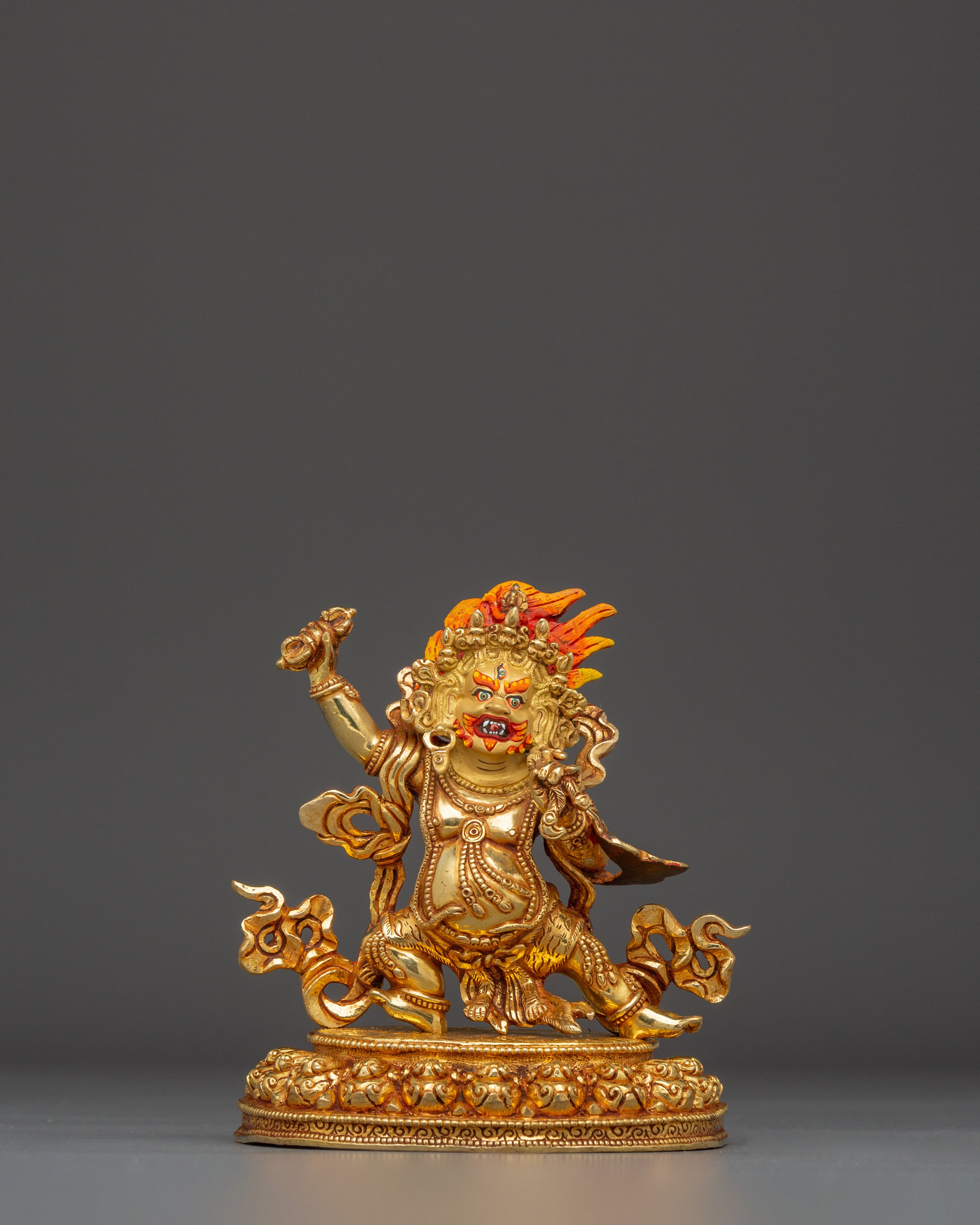 Vajrapani Gold Gilded and Copper Statue | Tibetan Protector Deity Sculpture