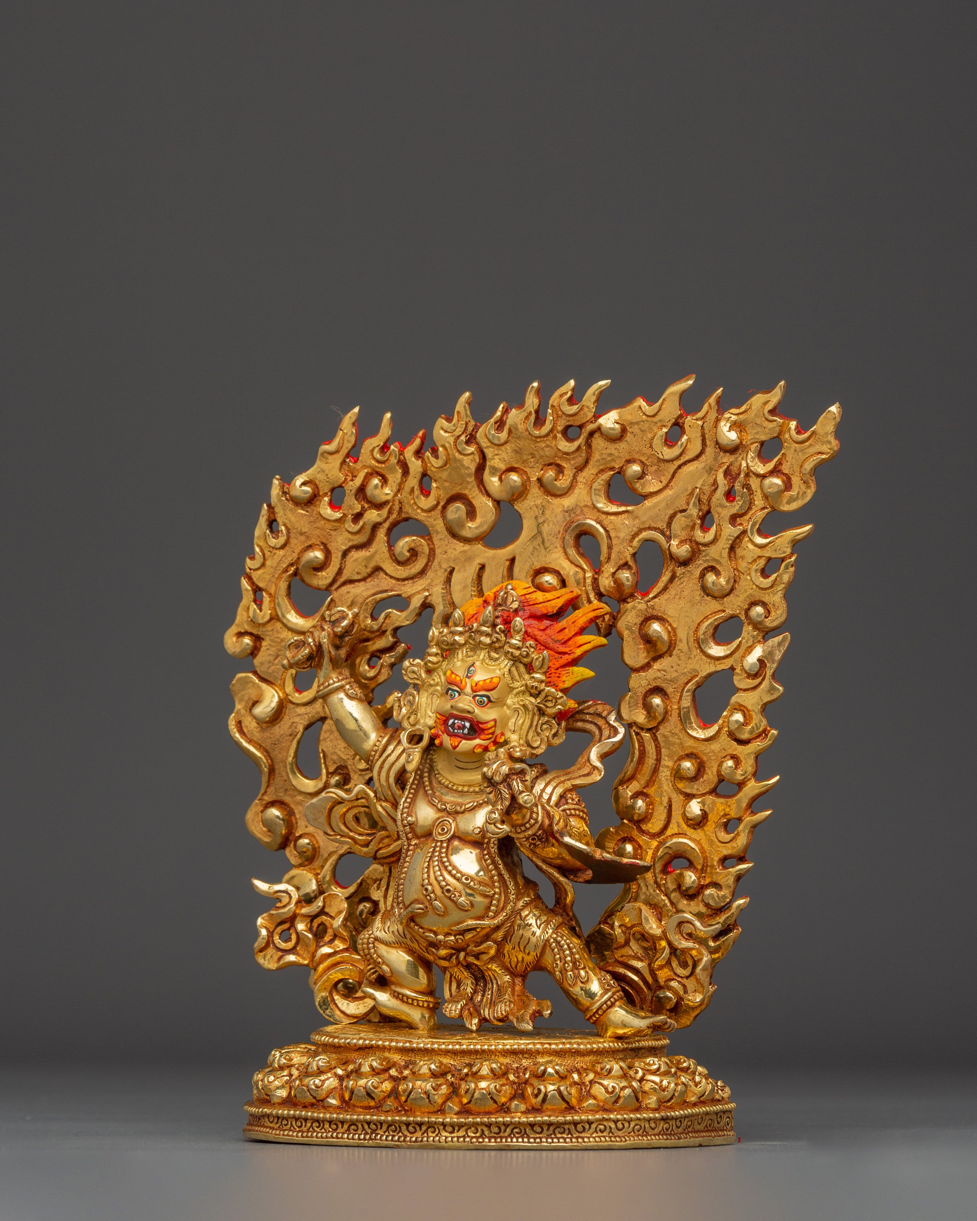 Vajrapani Gold Gilded and Copper Statue | Tibetan Protector Deity Sculpture
