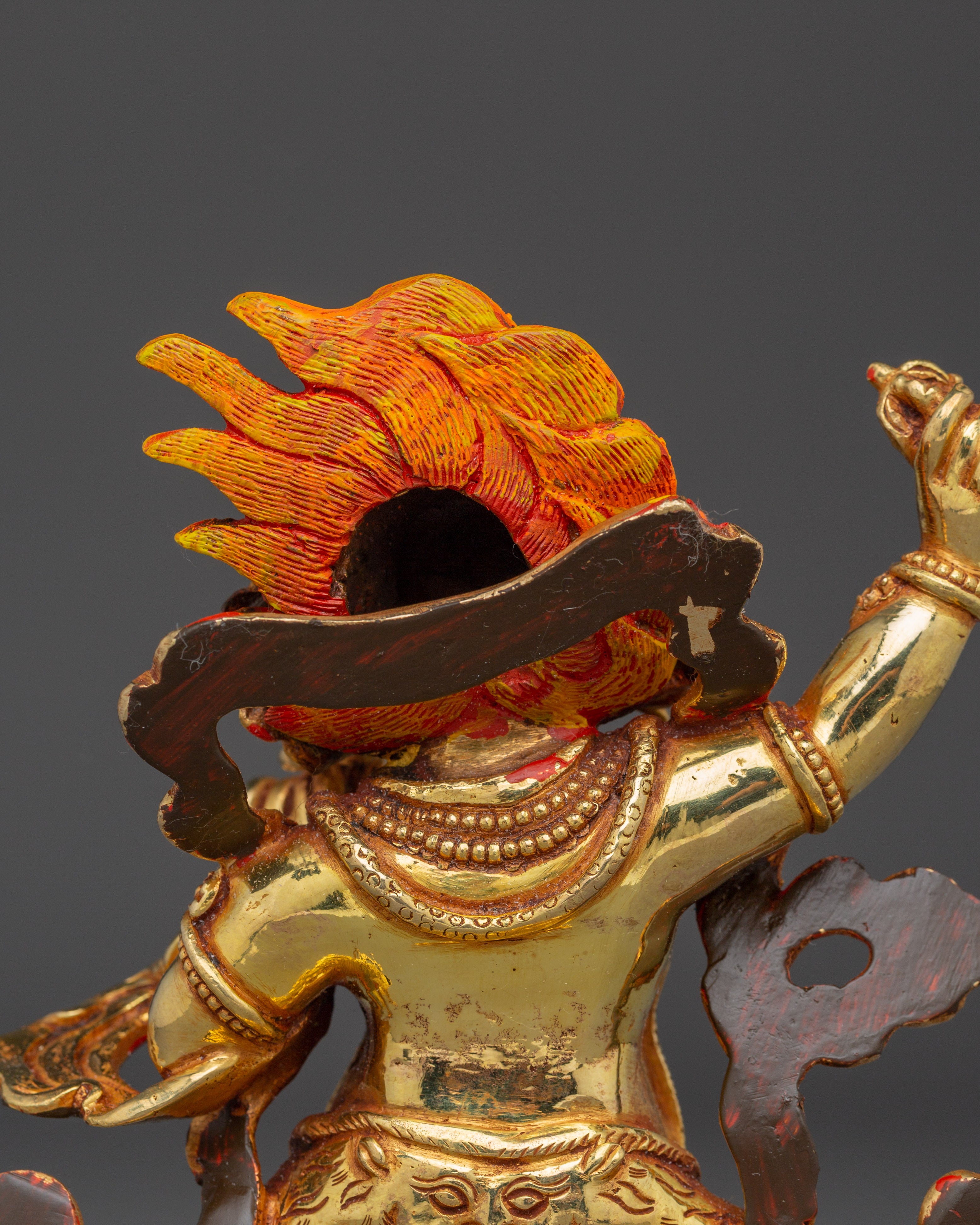 Vajrapani Gold Gilded and Copper Statue | Tibetan Protector Deity Sculpture