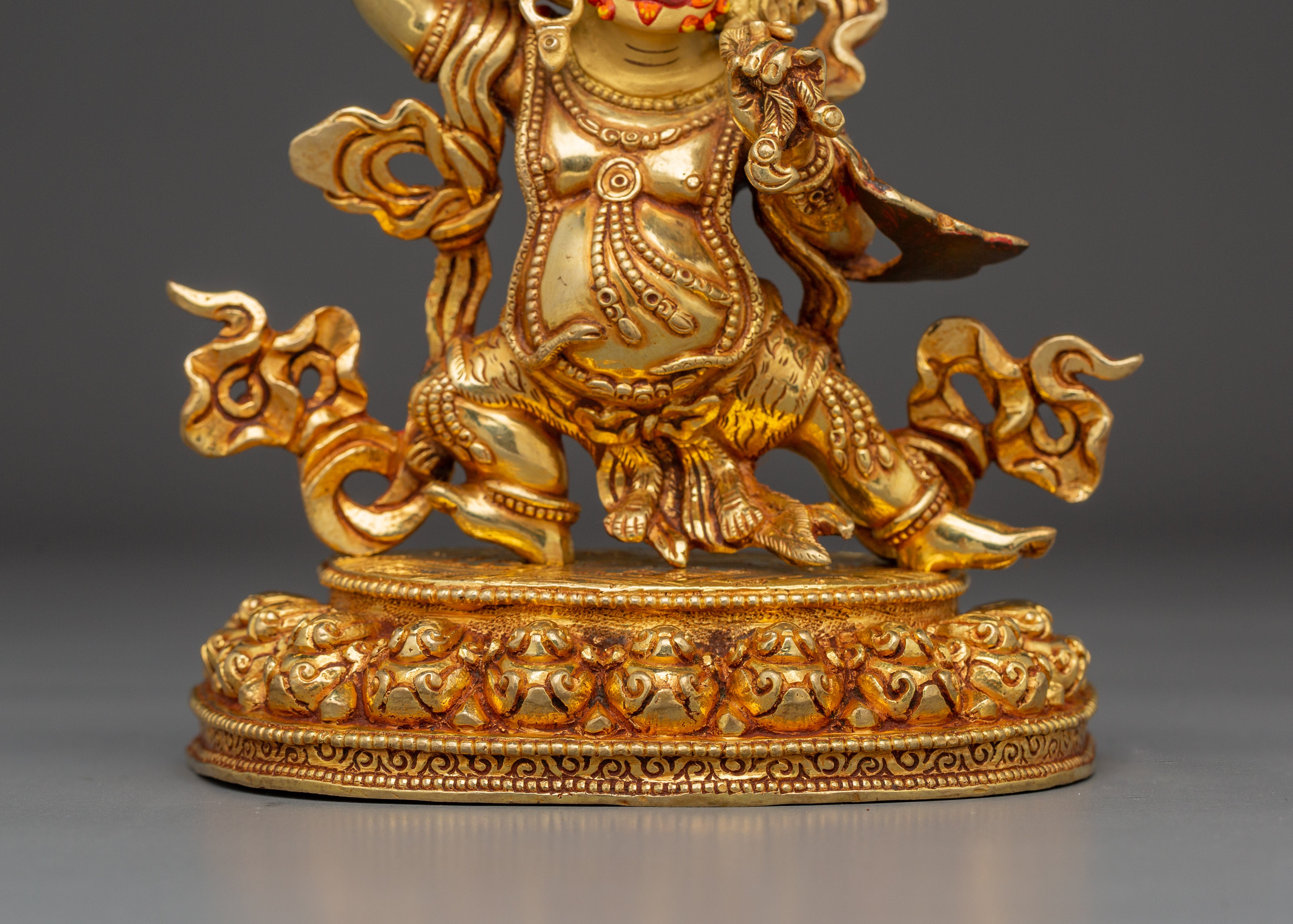 Vajrapani Gold Gilded and Copper Statue | Tibetan Protector Deity Sculpture
