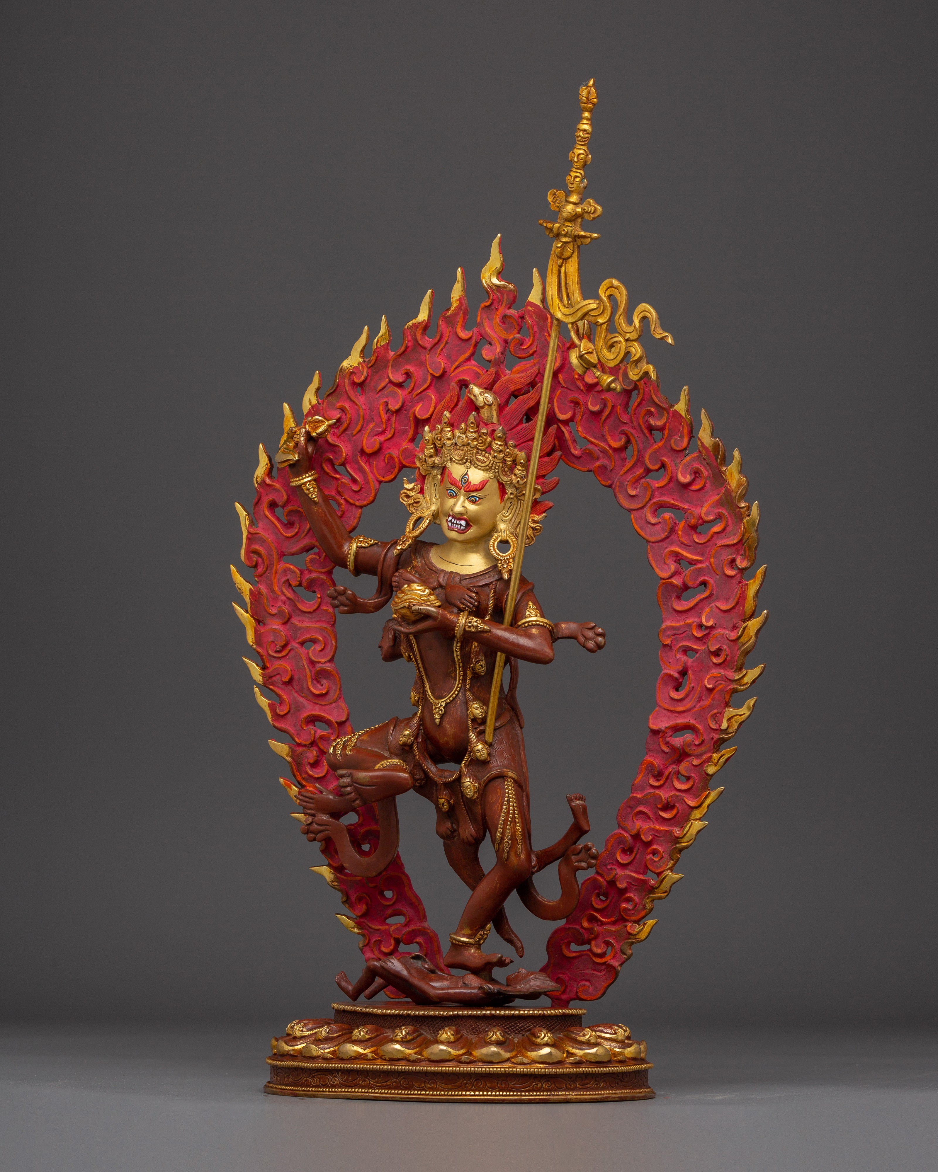 Red Troma Nagmo Statue | Tibetan Buddhist Dakini Artwork