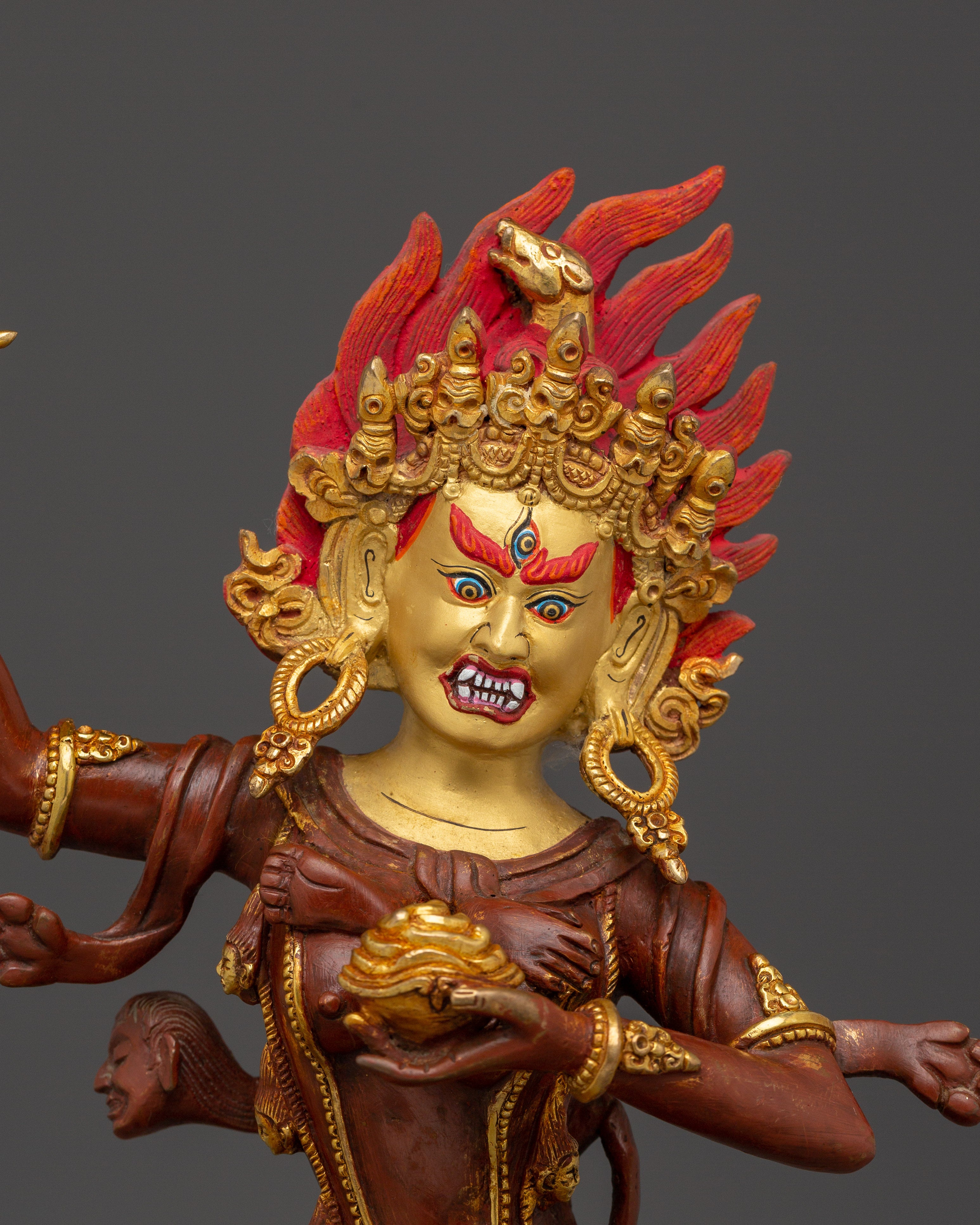 Red Troma Nagmo Statue | Tibetan Buddhist Dakini Artwork