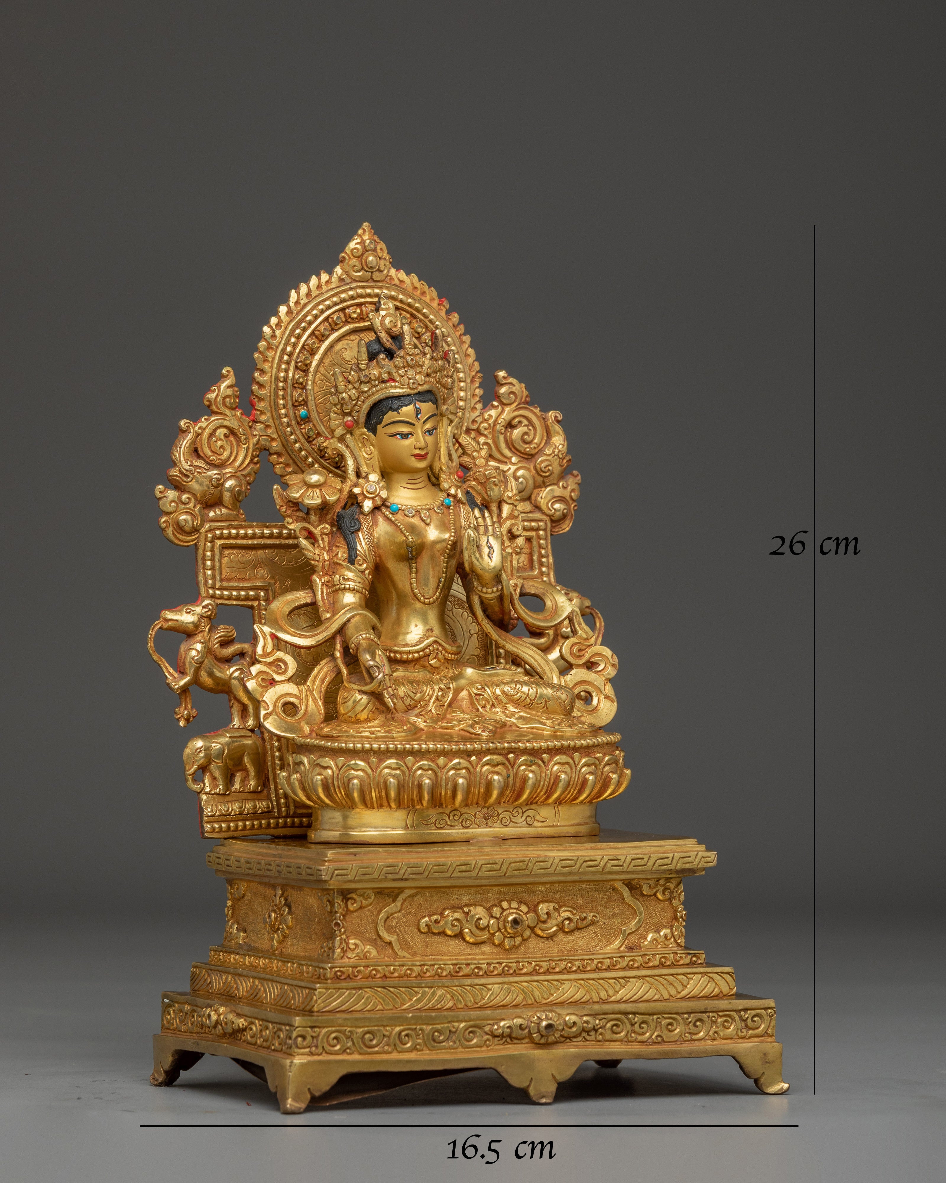 White Tara Radiant Statue | Sita Tara in Throne