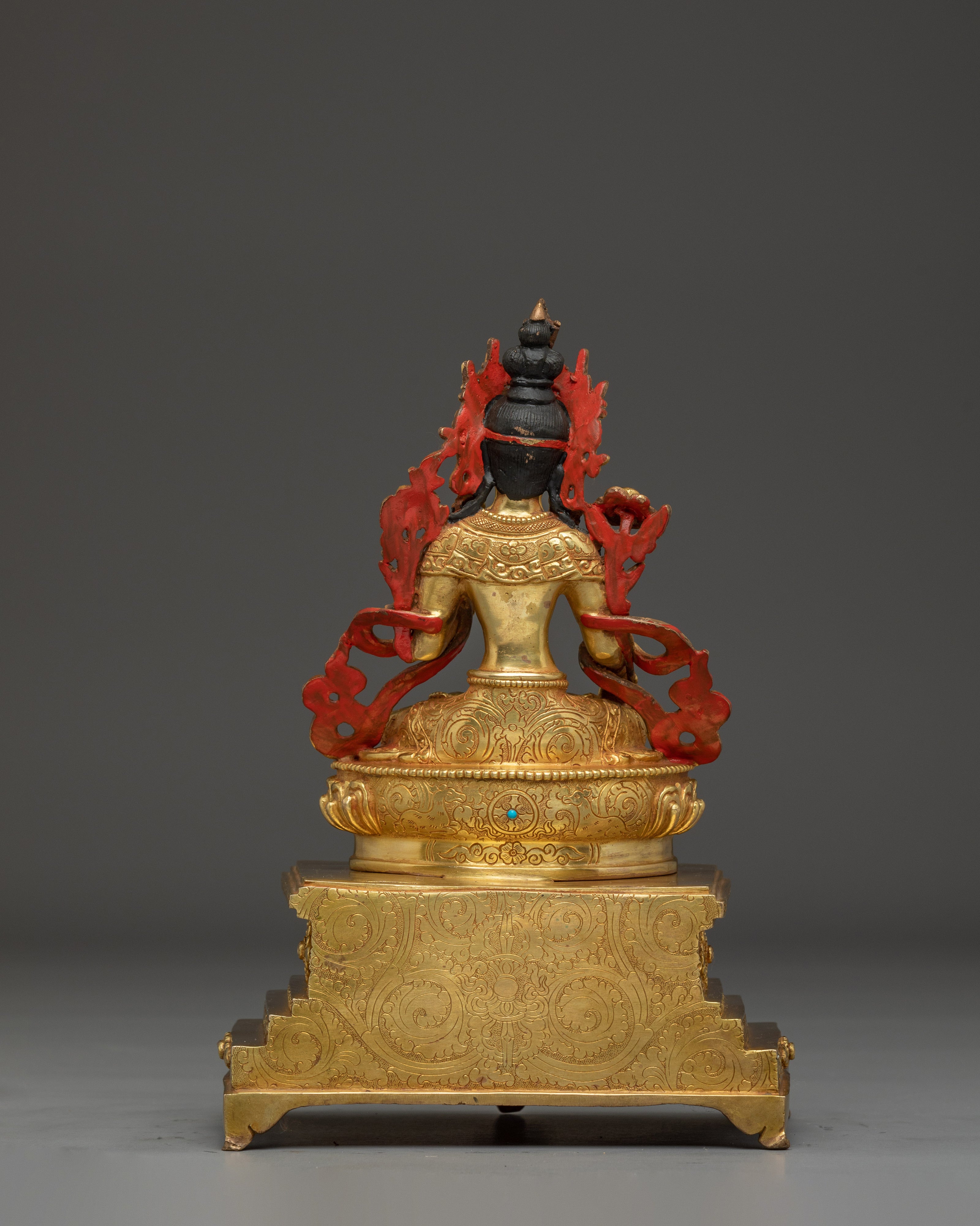 White Tara Radiant Statue | Sita Tara in Throne - Tibetan Healing Deity