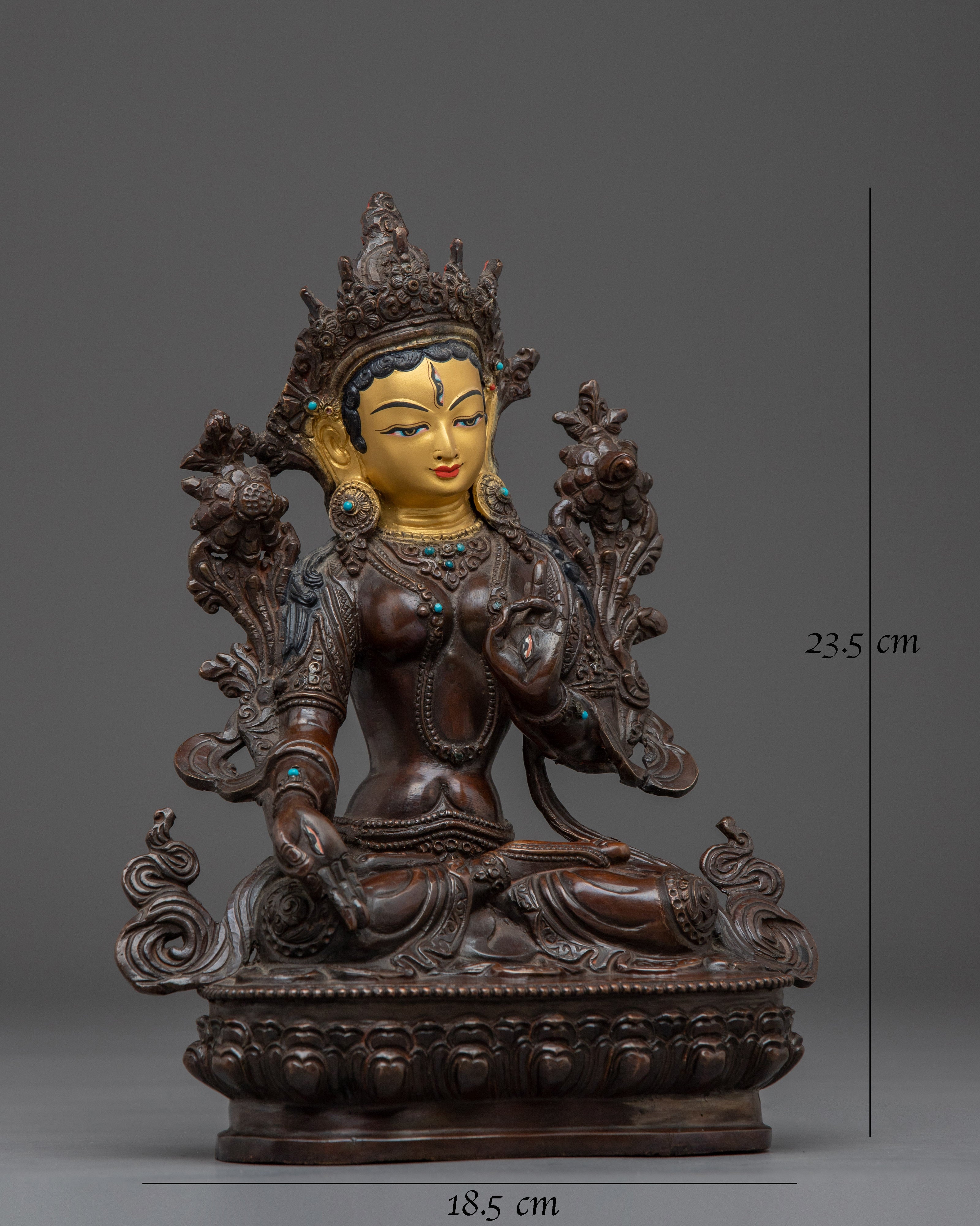 Oxidized Female Enlightenment Deity White Tara