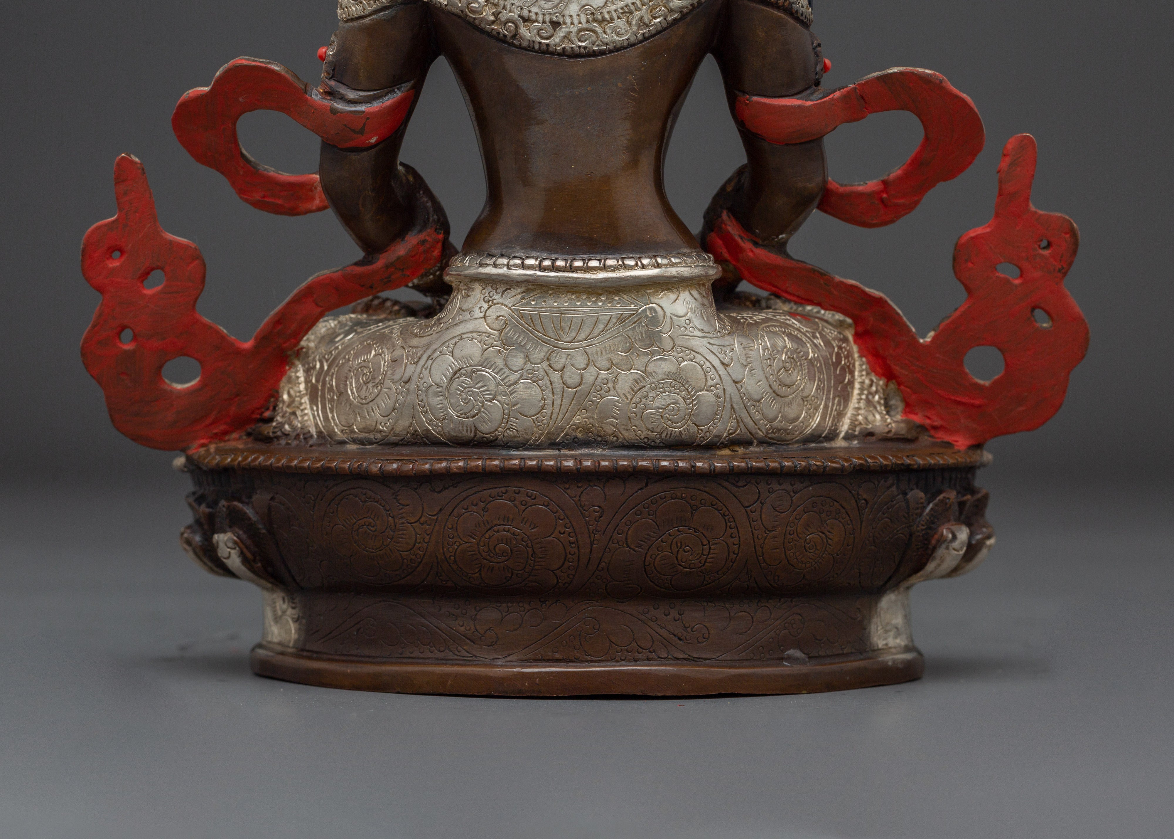 Himalayan Oxidized Copper Artwork of Amitayus | Deity for Longevity and Blessings