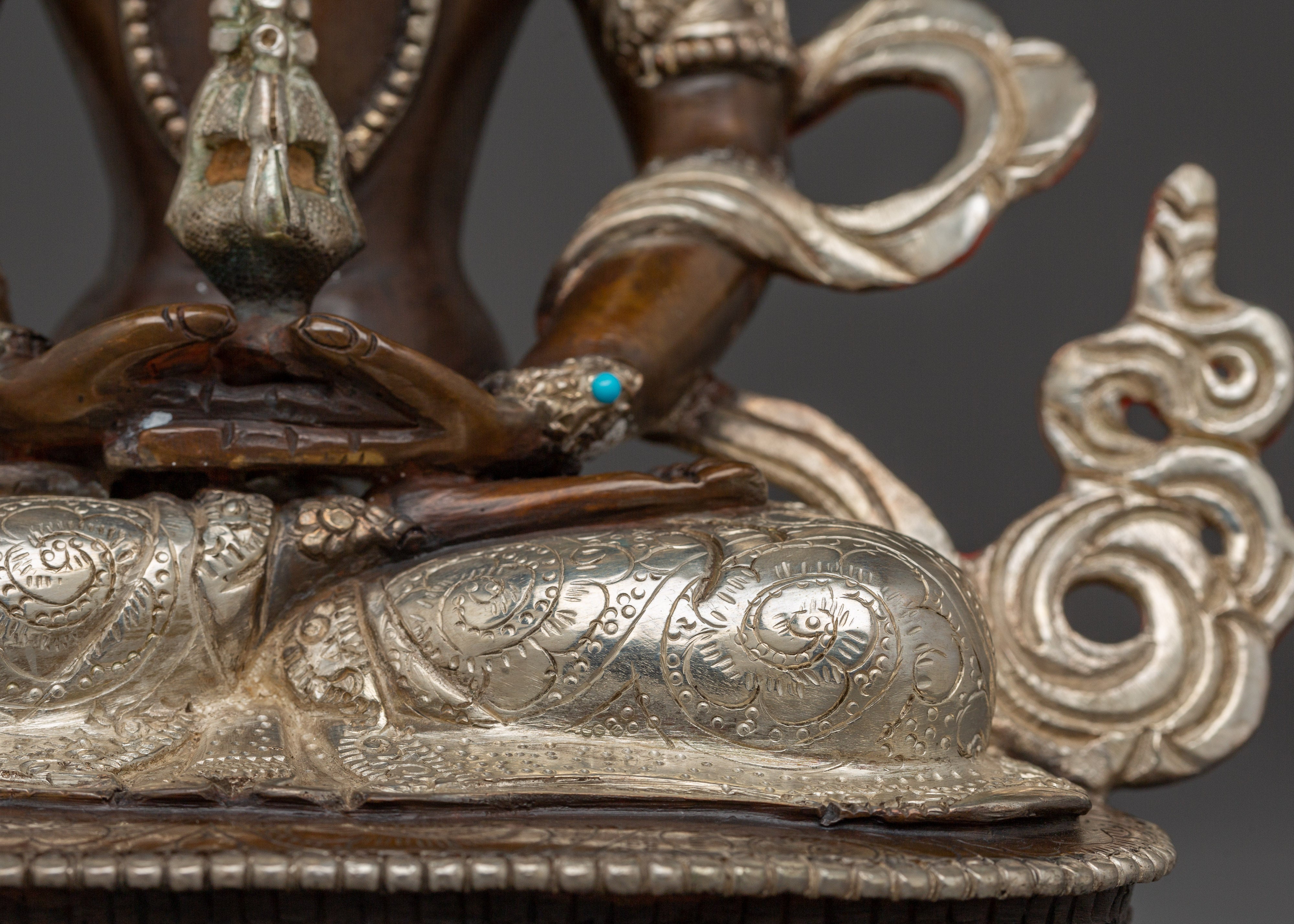 Himalayan Oxidized Copper Artwork of Amitayus | Deity for Longevity and Blessings