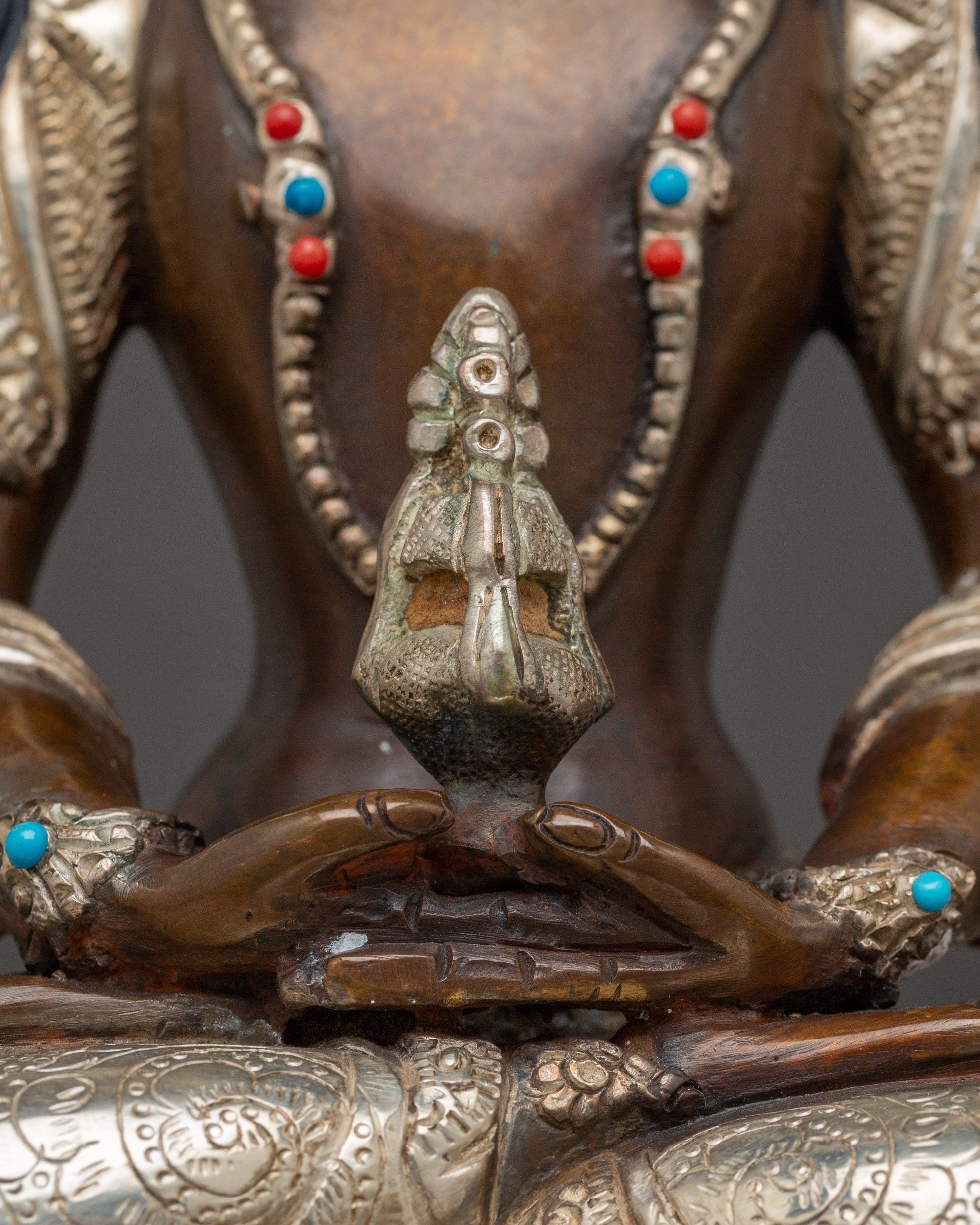Himalayan Oxidized Copper Artwork of Amitayus | Deity for Longevity and Blessings