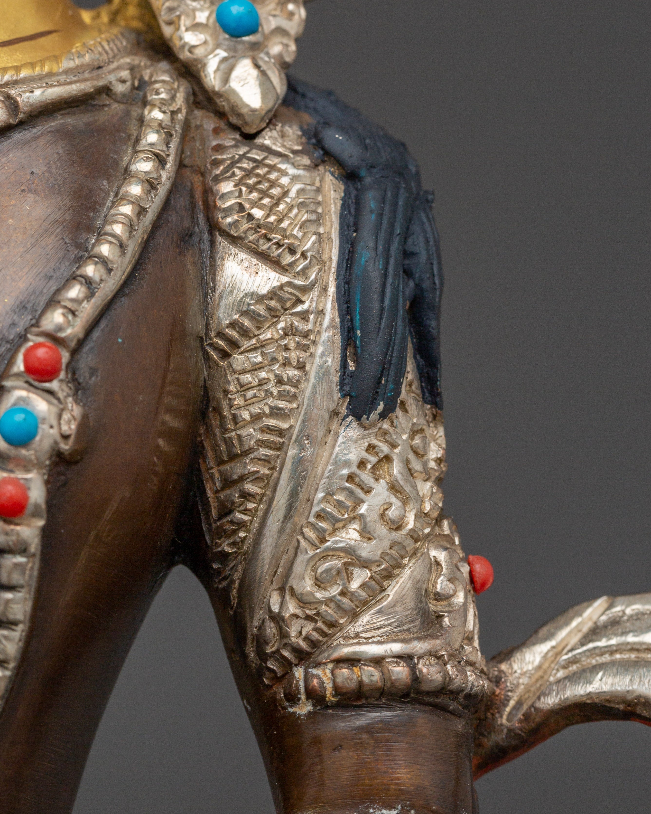 Himalayan Oxidized Copper Artwork of Amitayus | Deity for Longevity and Blessings