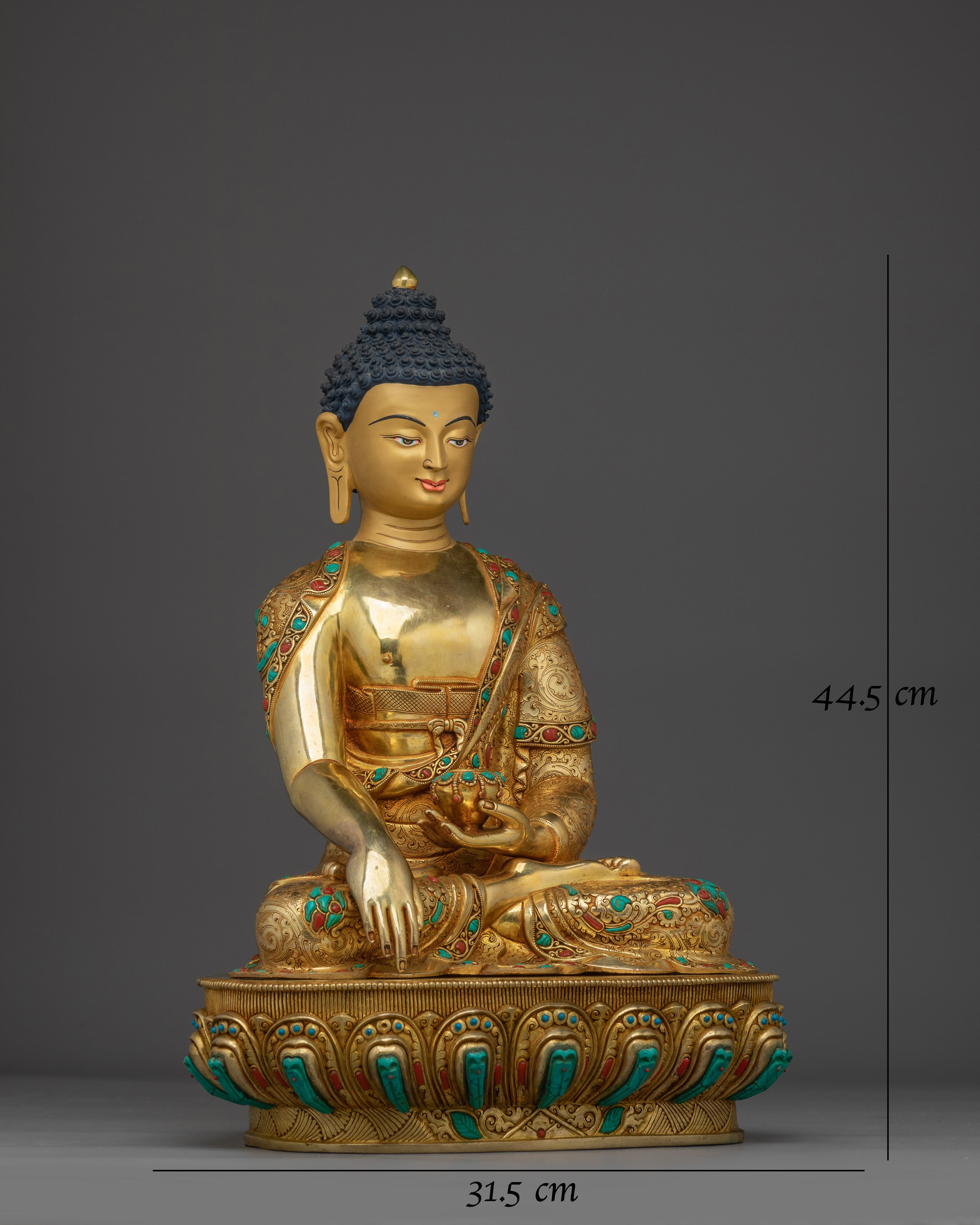 Shakyamuni Buddha Art in 24K Gold Gilding