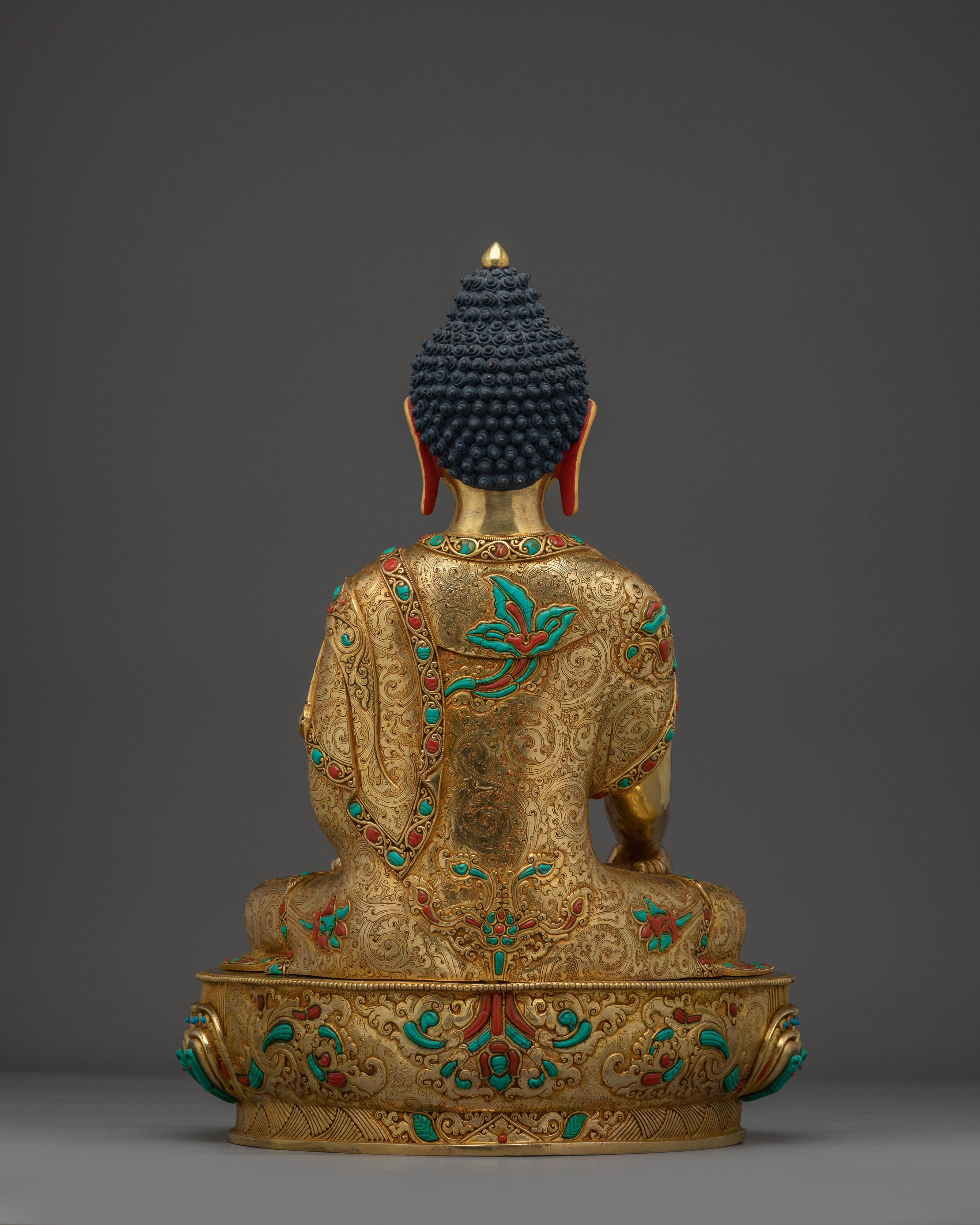 Shakyamuni Buddha Art in 24K Gold Gilding | Sacred Buddha Sculpture for Meditation