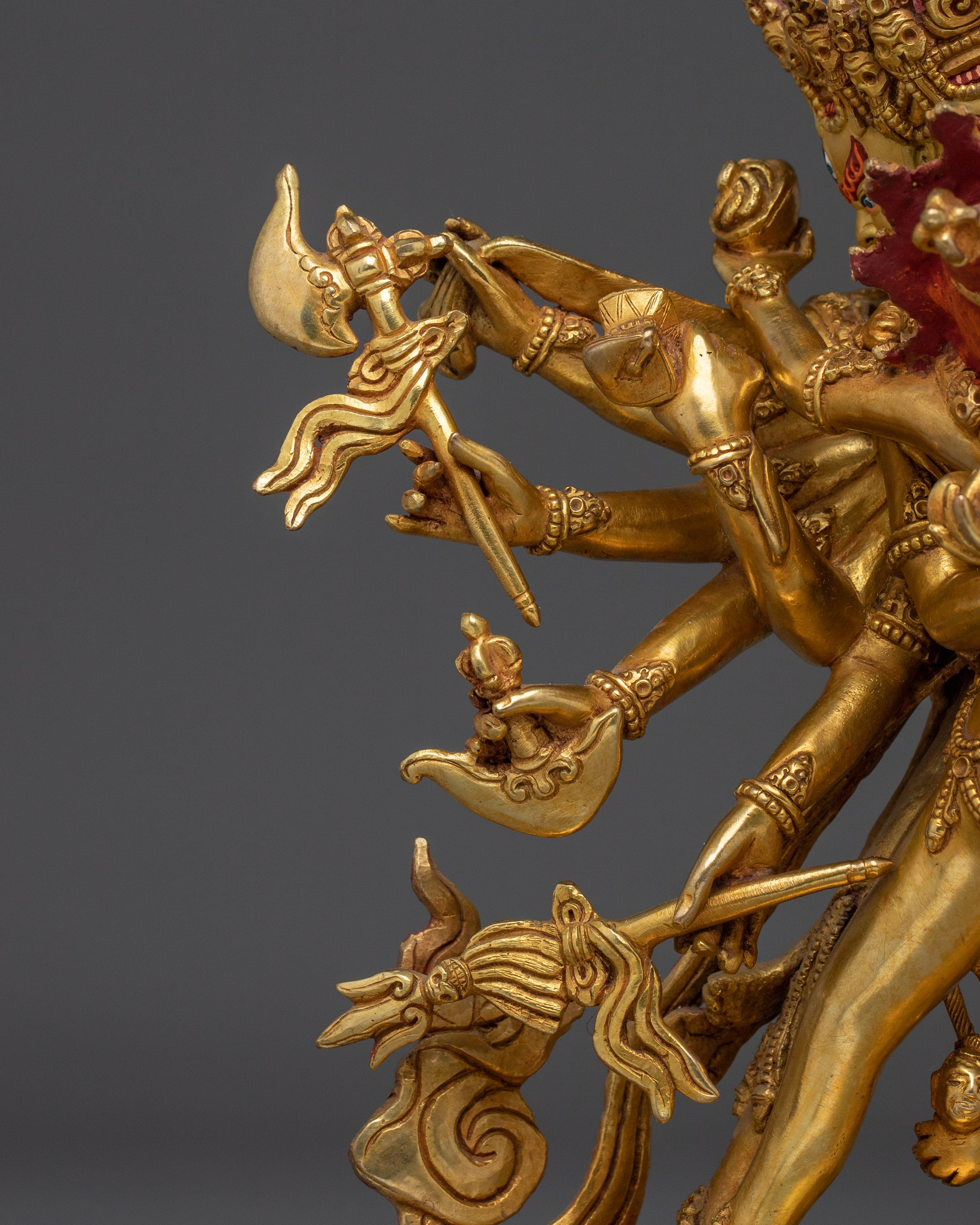Copper Chakrasamvara Statue with Acrylic Detail | Buddhist Symbol of Union